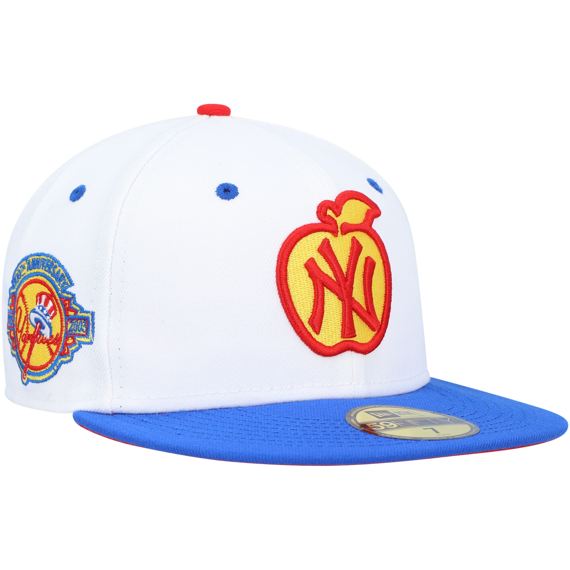 New York Yankees New Era 100th Anniversary Cherry Lolli 59FIFTY Fitted Hat - White/Royal - PersonalJerseys