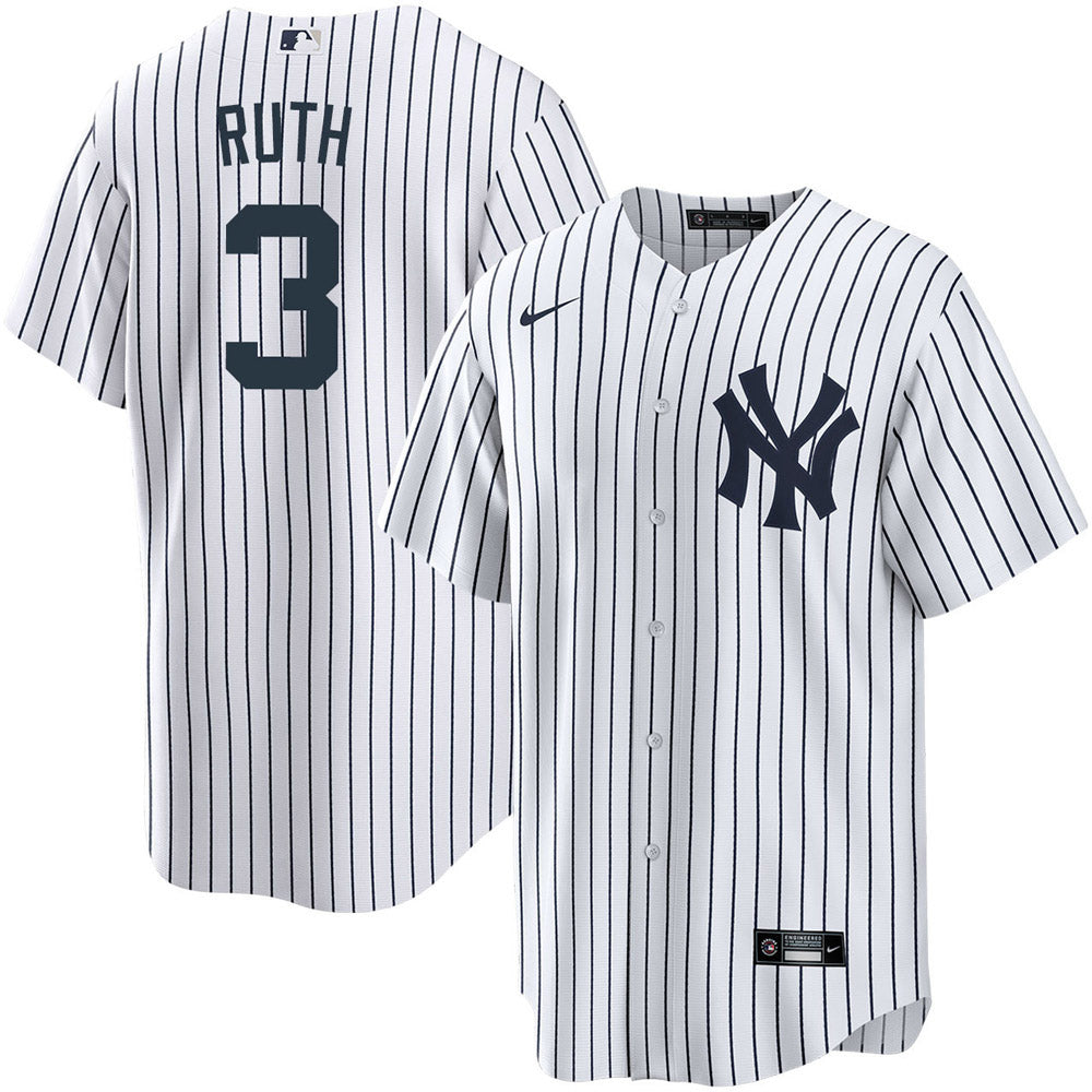 Youth New York Yankees Babe Ruth Replica Home Jersey - White - PersonalJerseys