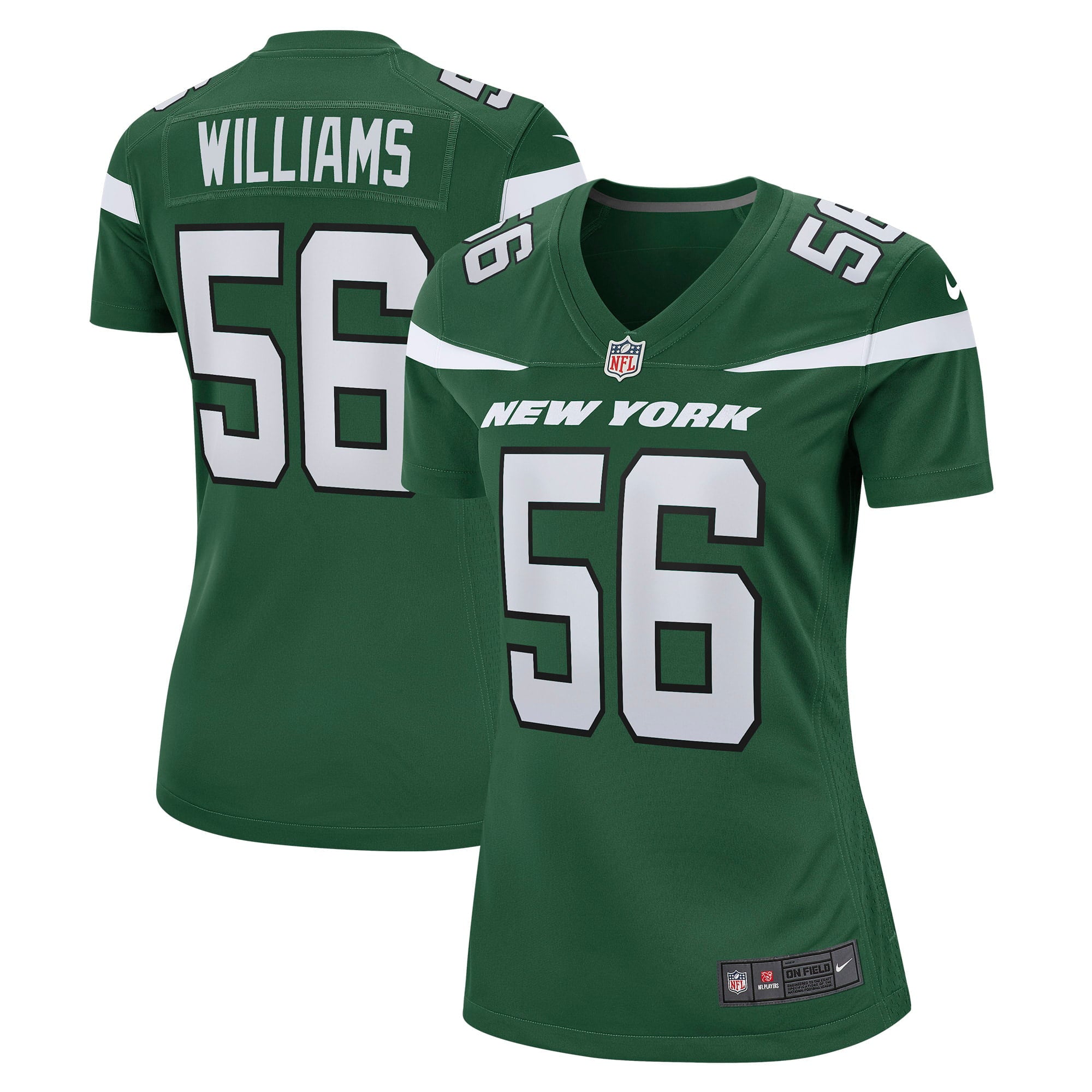 Women's Nike Quincy Williams Gotham Green New York Jets Game Jersey - PersonalJerseys