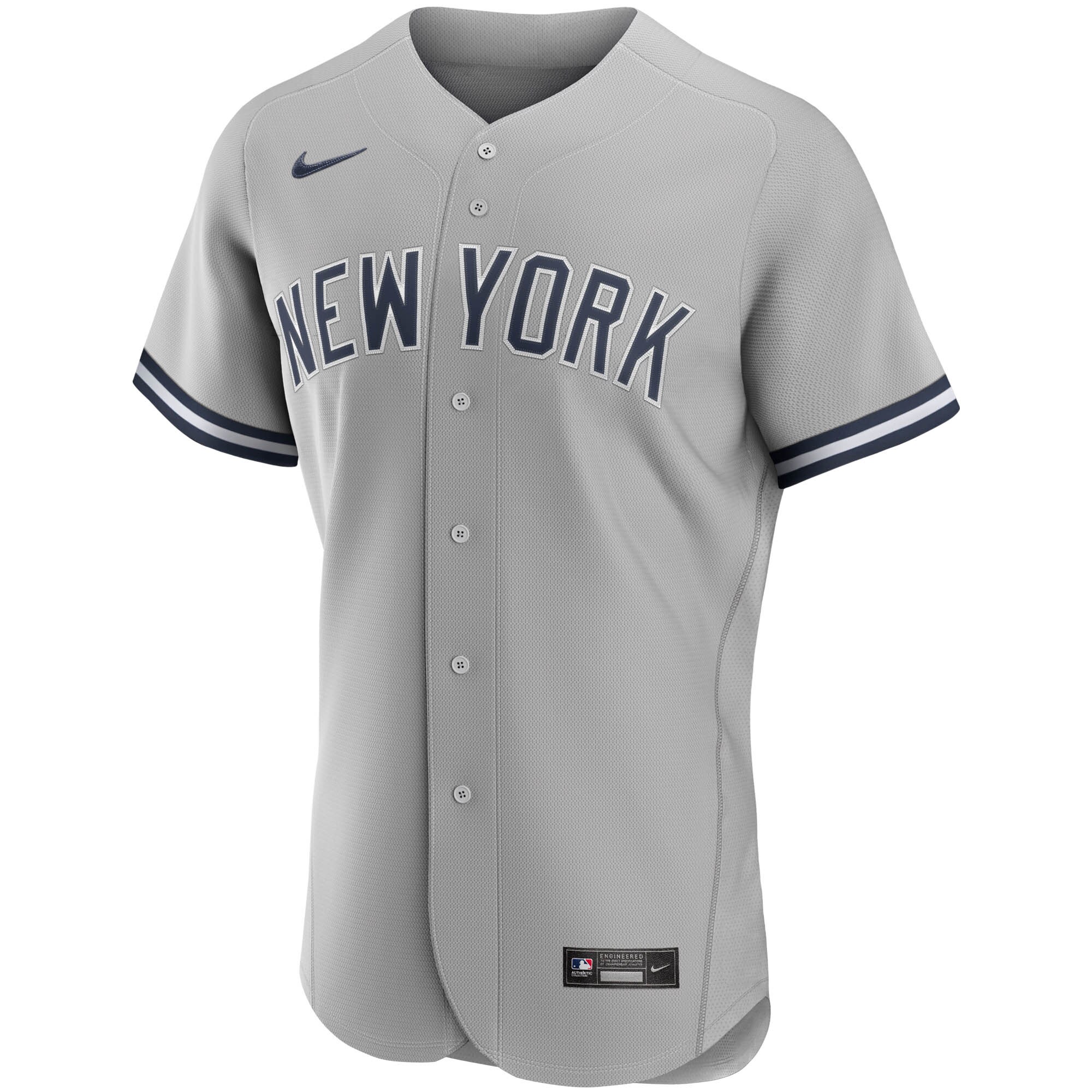 New York Yankees Nike Road Authentic Team Jersey - Gray - PersonalJerseys