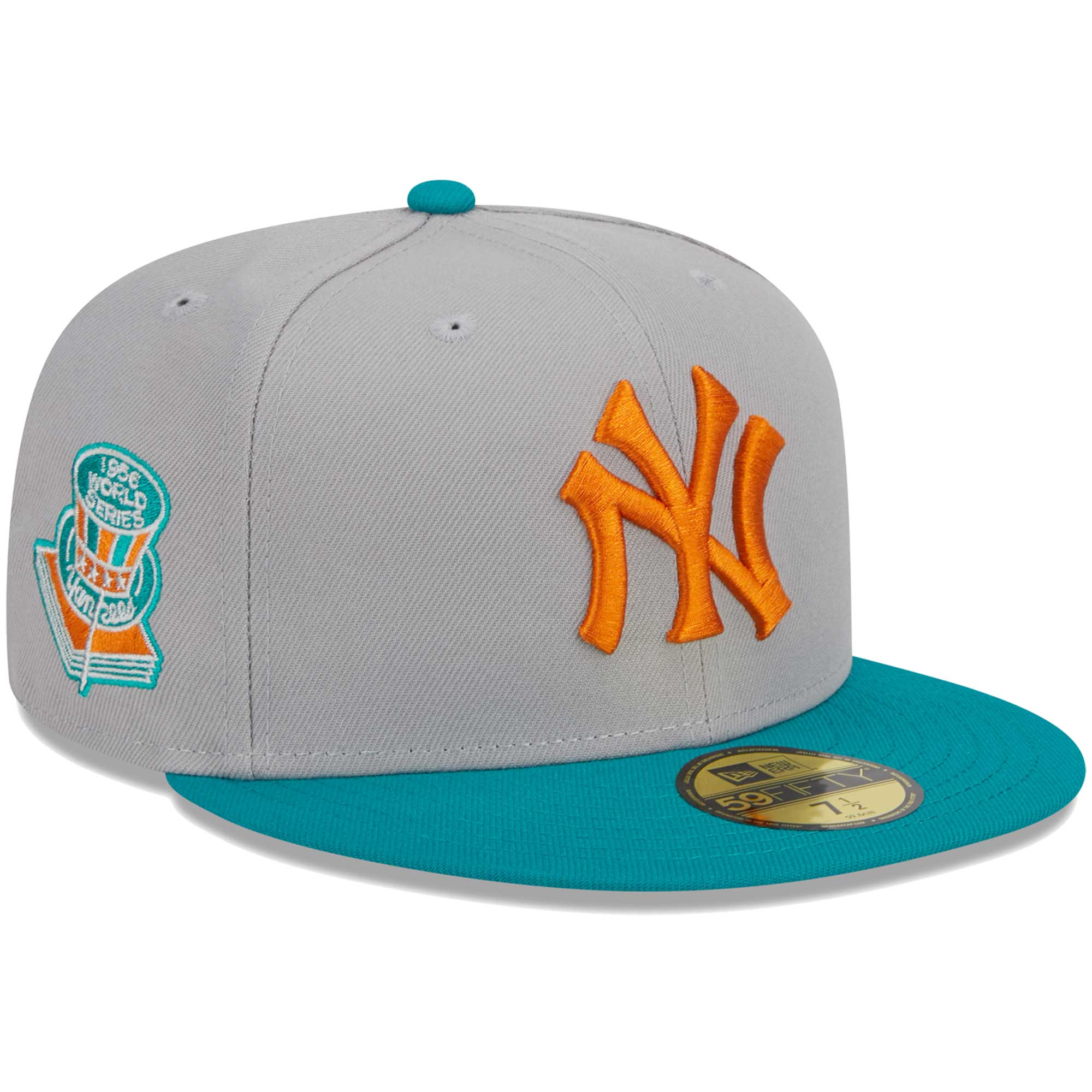 New York Yankees New Era  59FIFTY Fitted Hat - Gray/Teal - PersonalJerseys