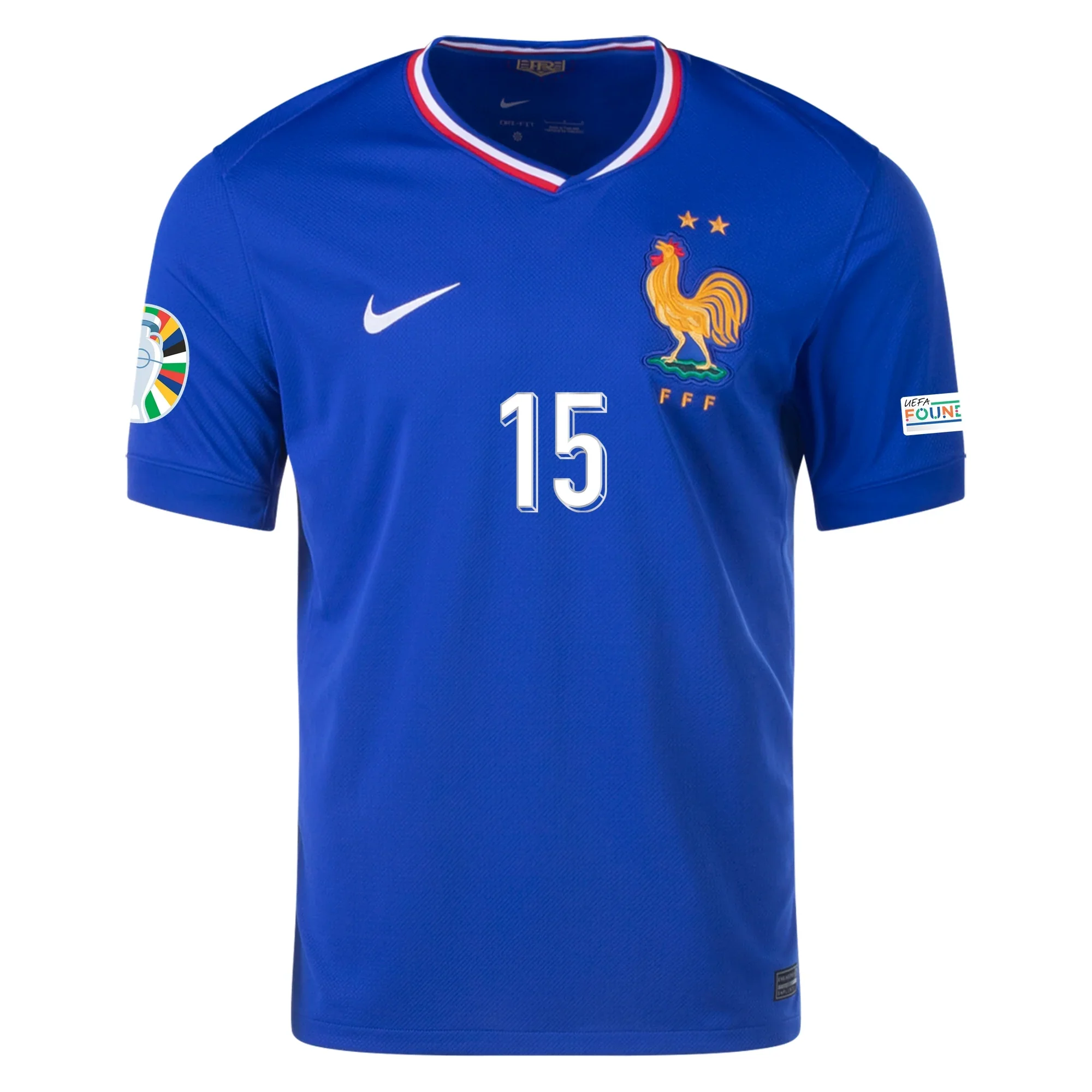 Nike France Marcus Thuram Home Jersey w/ Euro 2024 Patches 24/25 (Bright Blue/University Red) - PersonalJerseys