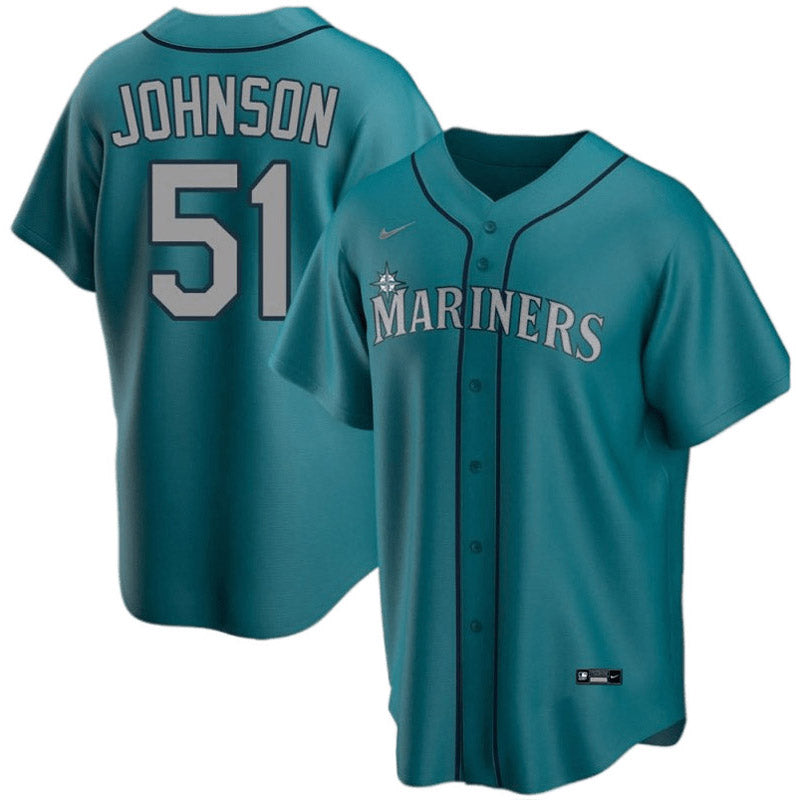 Men's Seattle Mariners Randy Johnson Replica Alternate Jersey - Green - Sports Wear Jersey - PersonalJerseys
