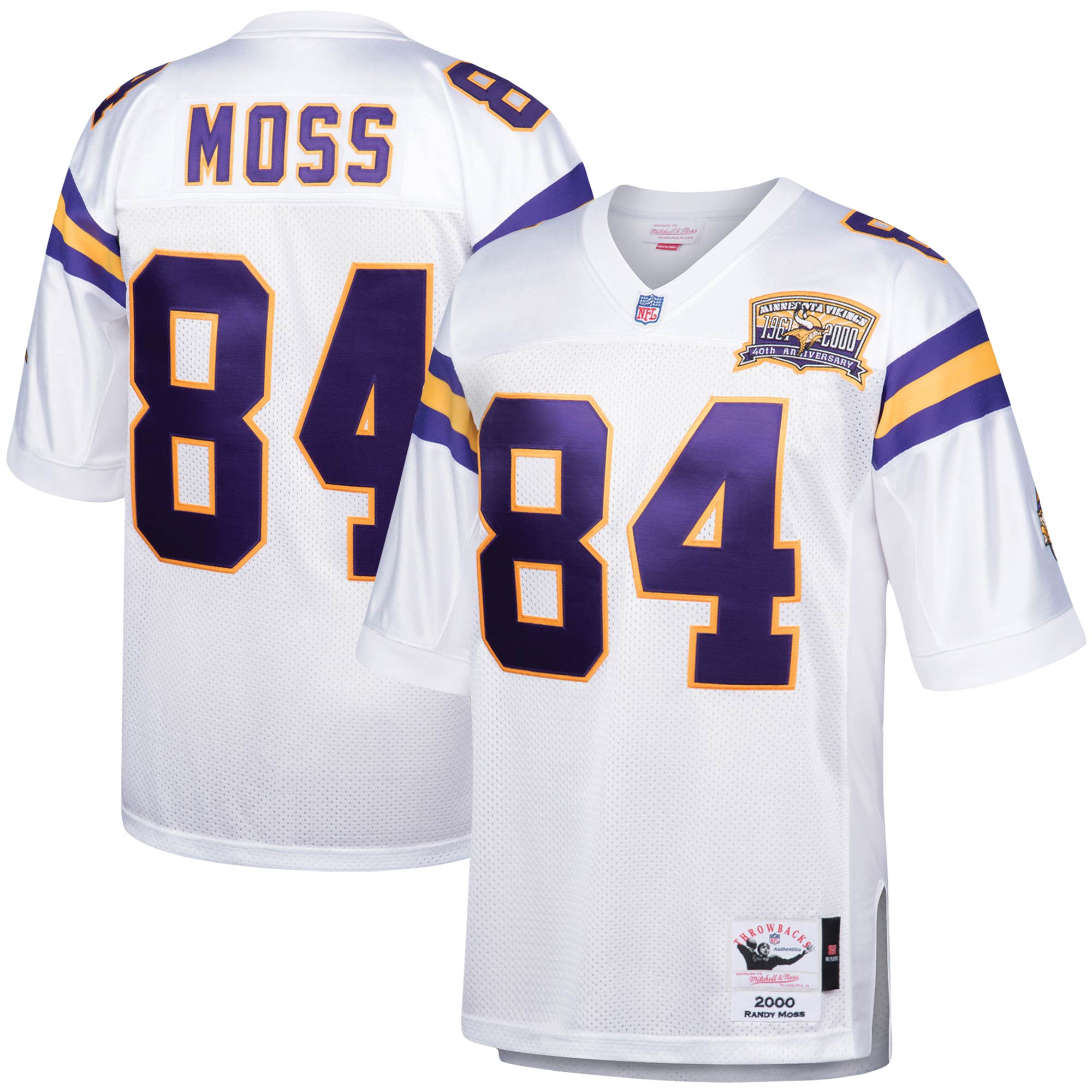 Randy Moss Minnesota Vikings Mitchell & Ness 2000 Authentic Throwback Retired Player Jersey - White - PersonalJerseys