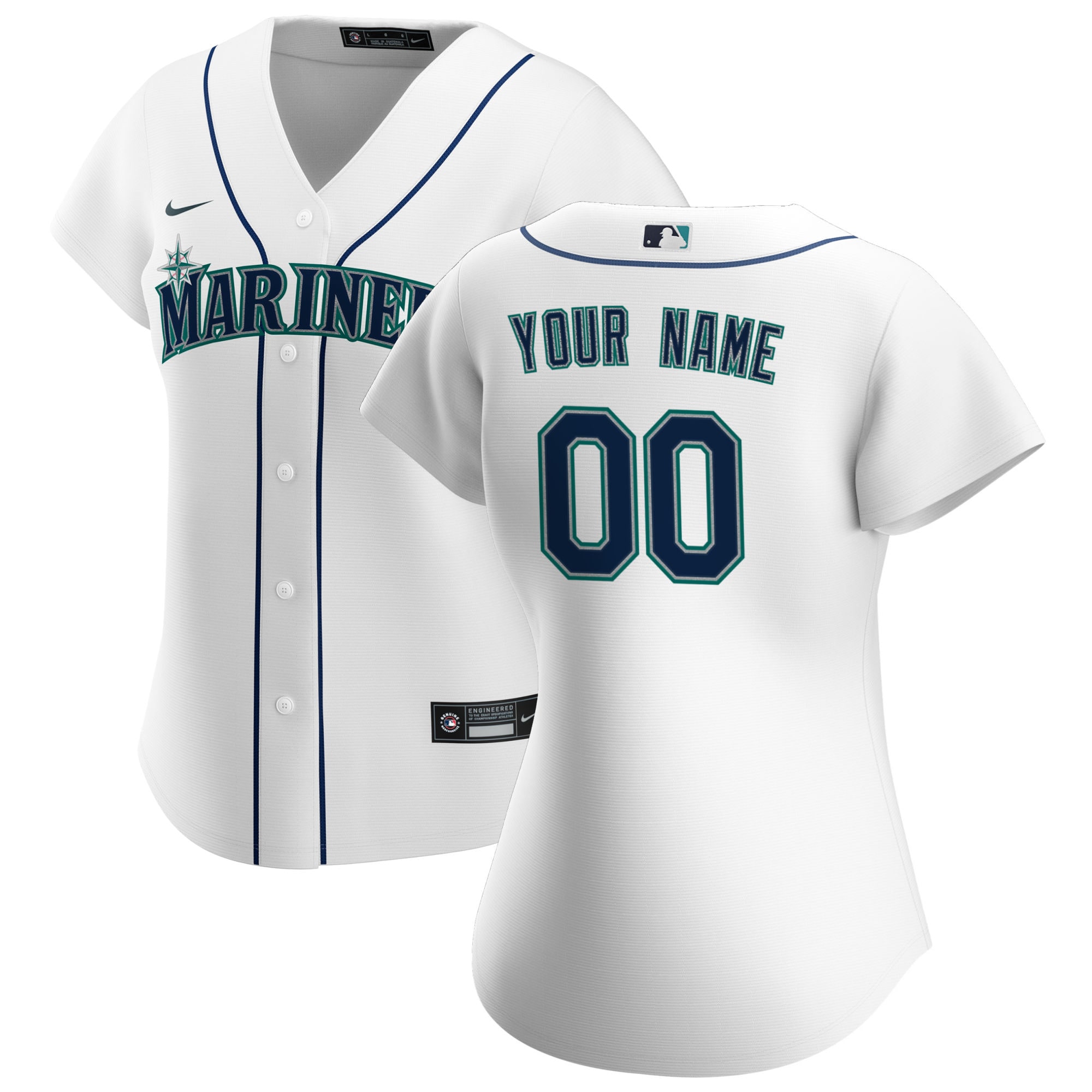 Seattle Mariners Nike Women's Home Replica Custom Jersey - White - PersonalJerseys