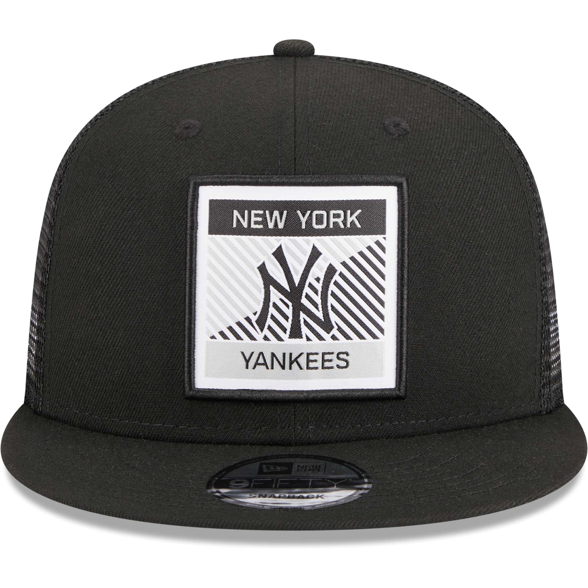 New York Yankees New Era Scratch Squared Trucker 9FIFTY Snapback Hat - Black - PersonalJerseys
