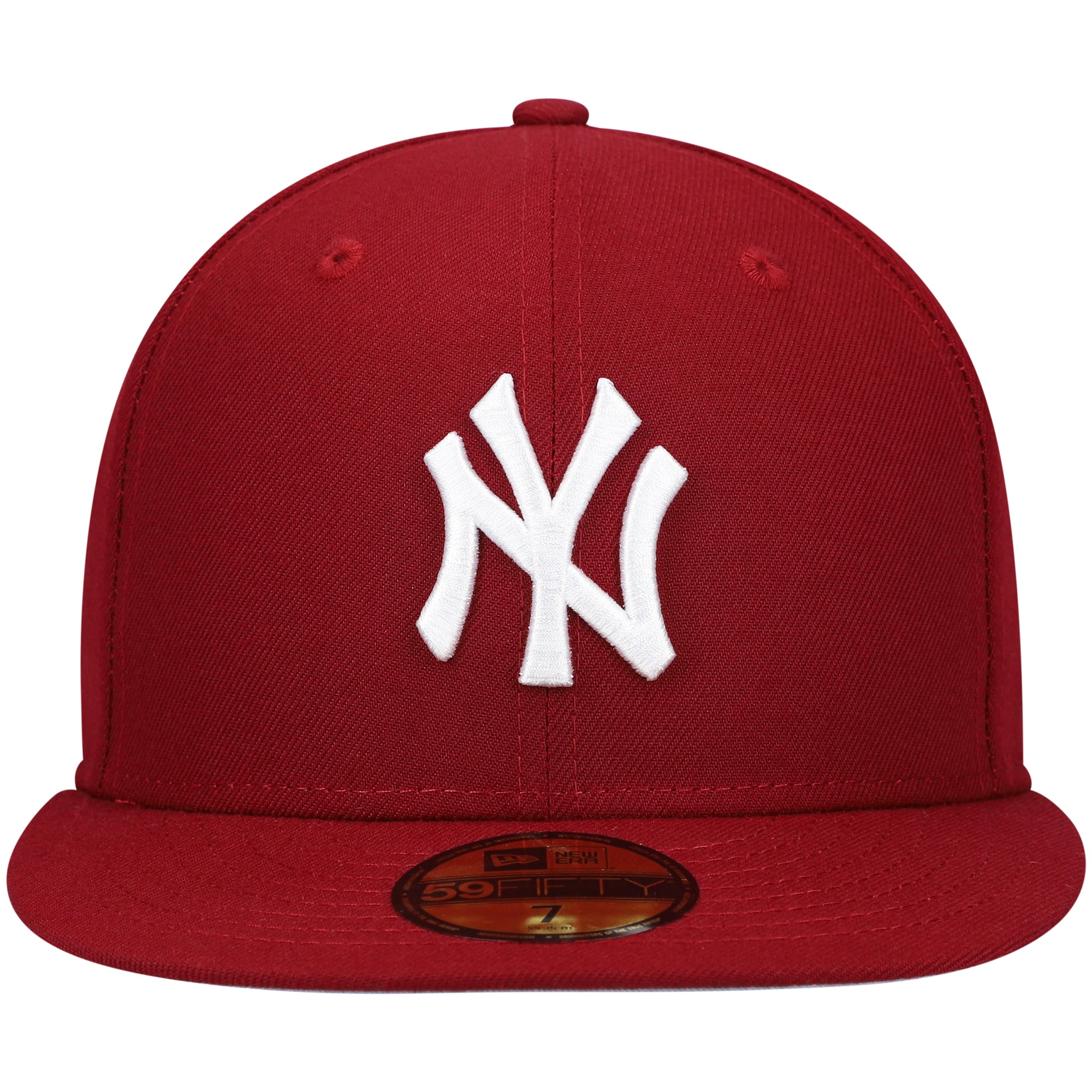 New York Yankees New Era White Logo 59FIFTY Fitted Hat - Maroon - PersonalJerseys