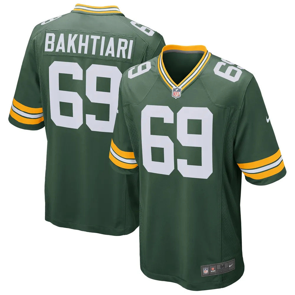 Men's Green Bay Packers David Bakhitari Game Jersey - Green - PersonalJerseys