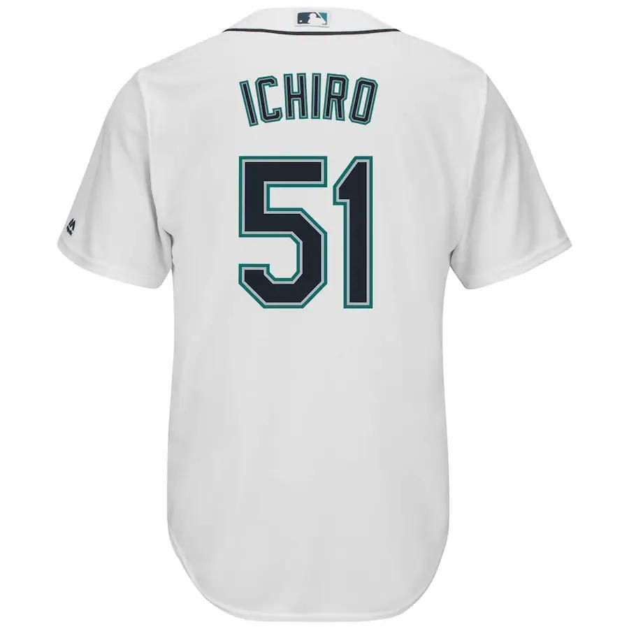 Ichiro Suzuki Seattle Mariners Majestic Home Official Cool Base Player Jersey - White - Friend Lounge Store - Shop for All Things Jerseys Sports - PersonalJerseys