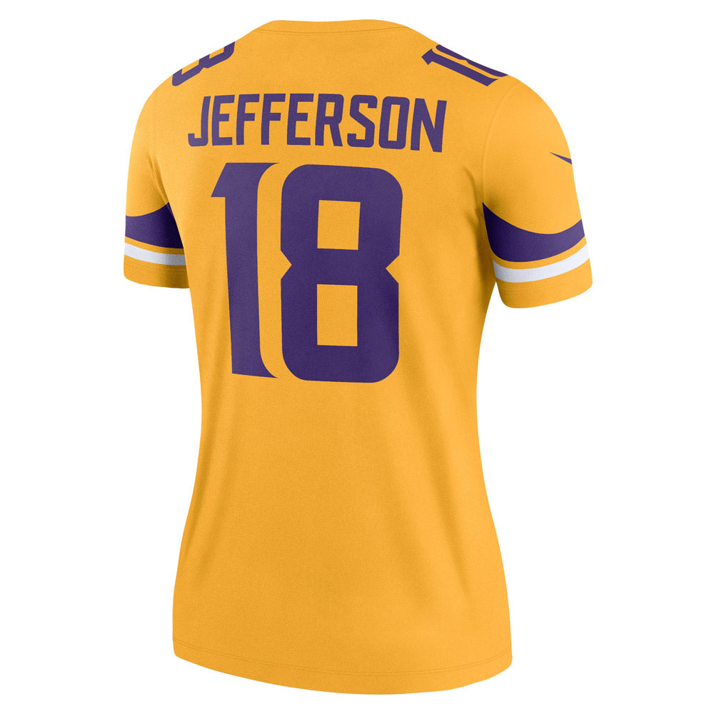 Women's Minnesota Vikings Justin Jefferson Inverted Legend Jersey Gold - PersonalJerseys