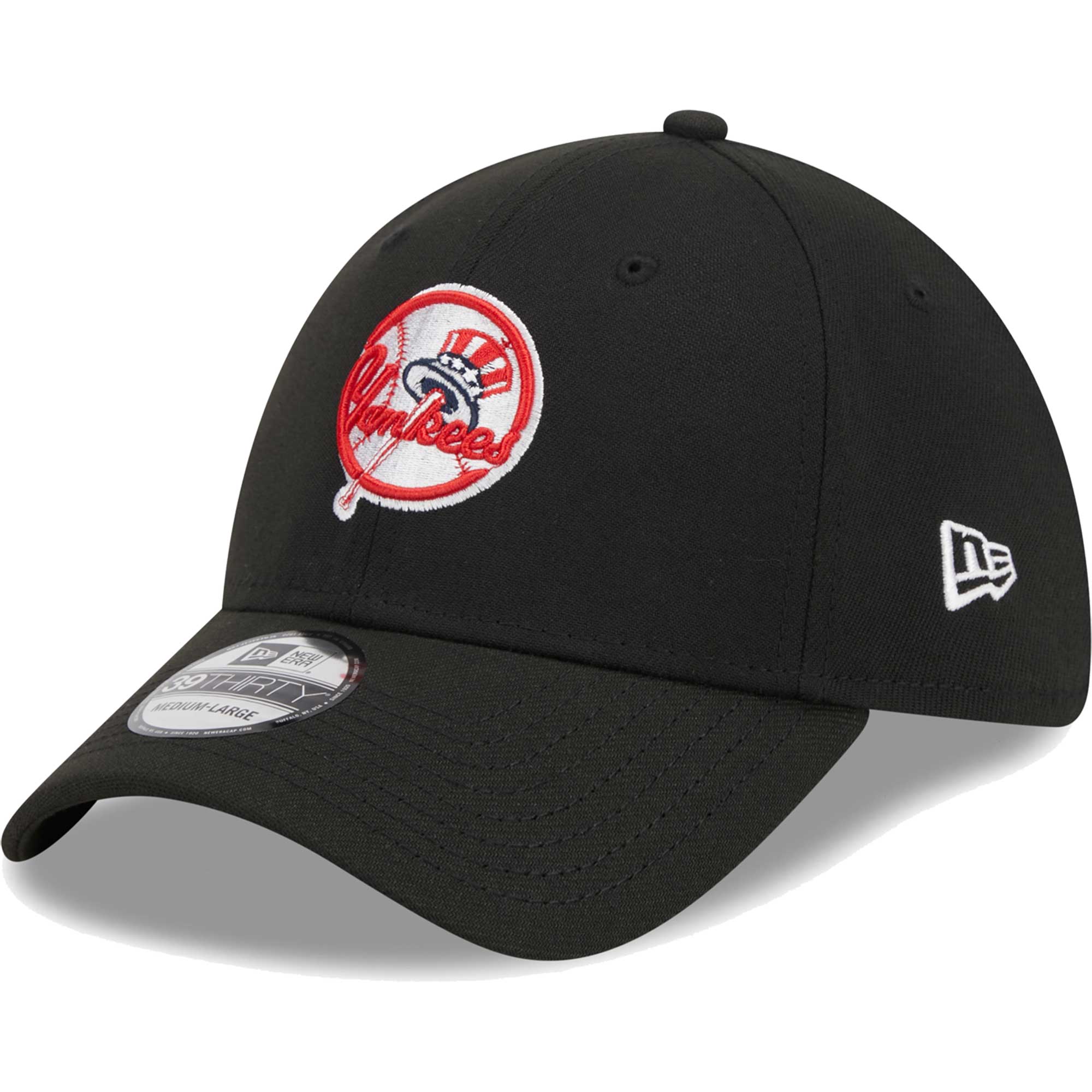 New York Yankees New Era Logo 39THIRTY Flex Hat - Black - PersonalJerseys