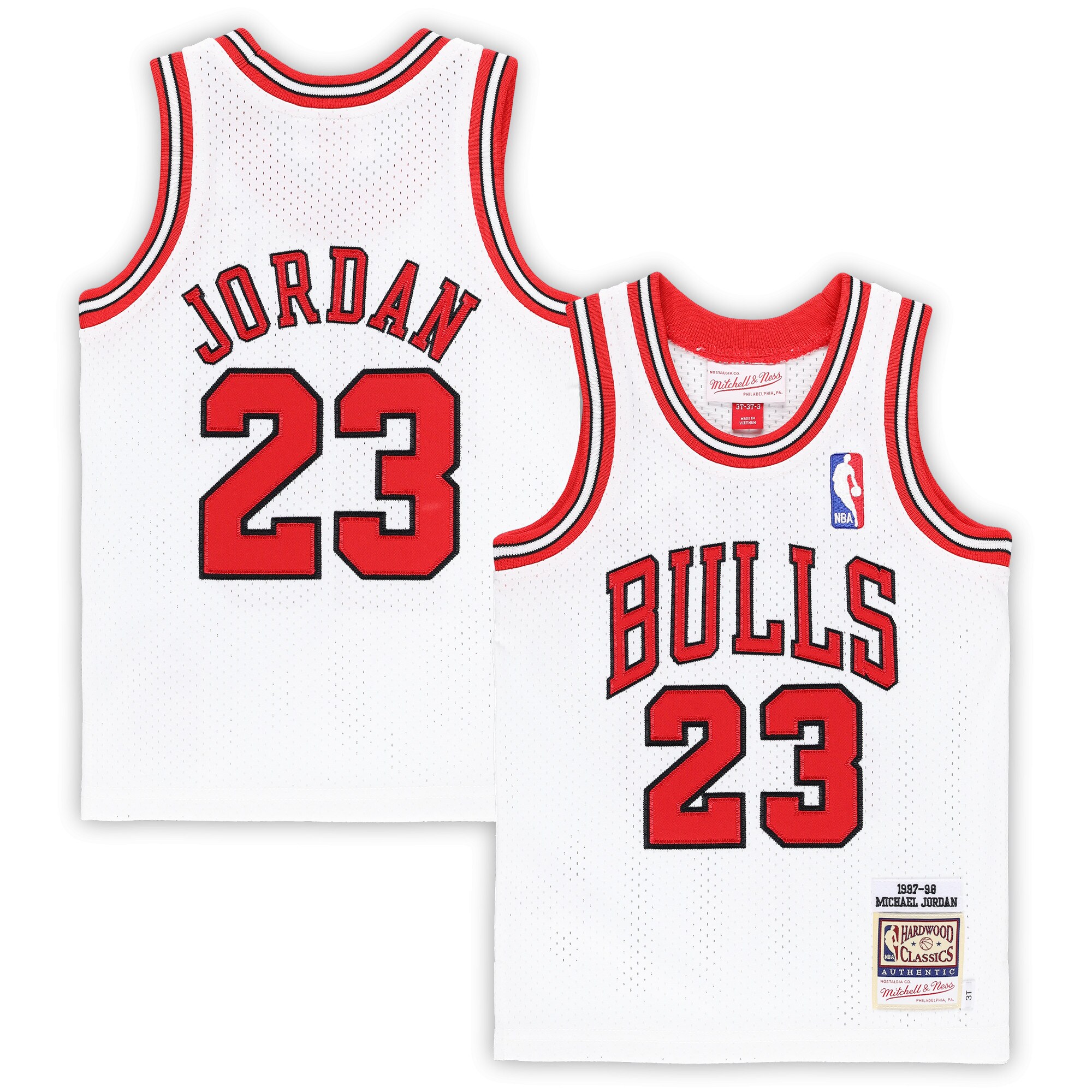 Michael Jordans Chicago Bulls Mitchell &Ness Toddler 1997/98 Hardwood Classics Authentic Jersey - White - PersonalJerseys