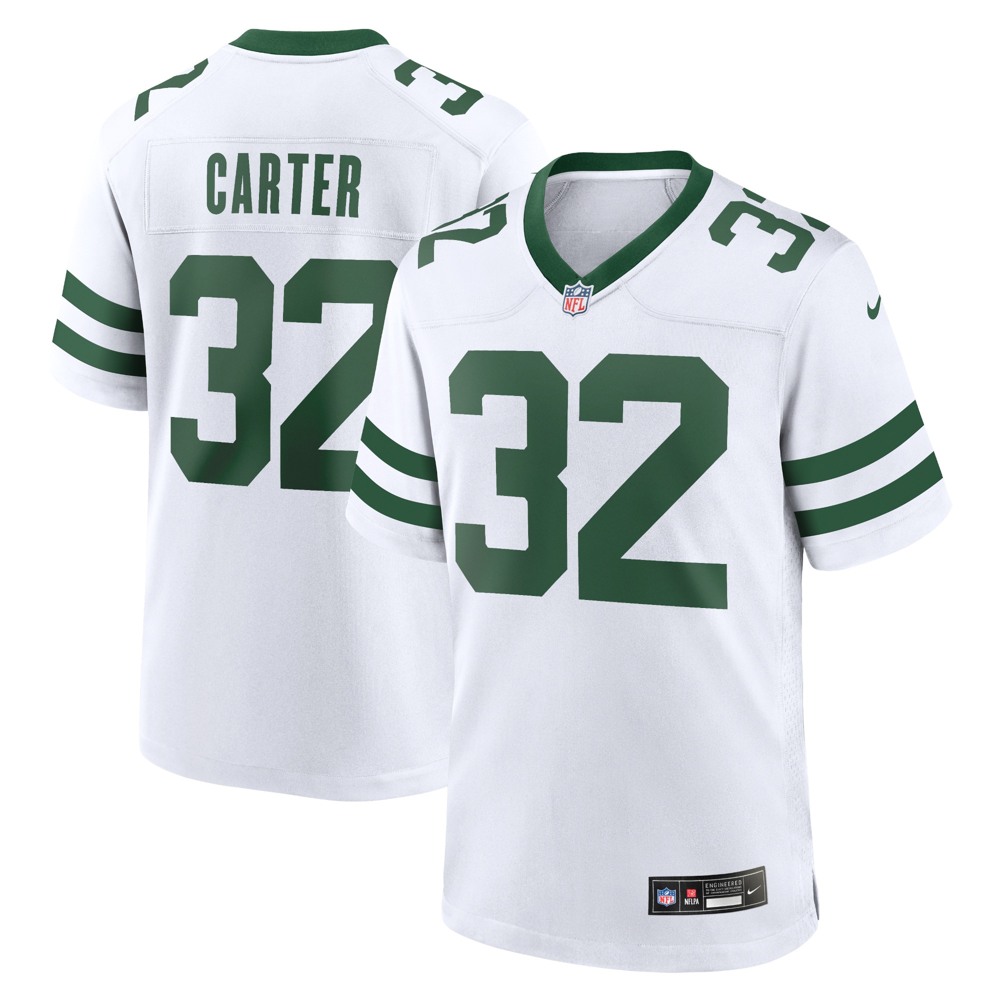 Michael Carter New York Jets Nike Legacy Player Game Jersey - White - PersonalJerseys
