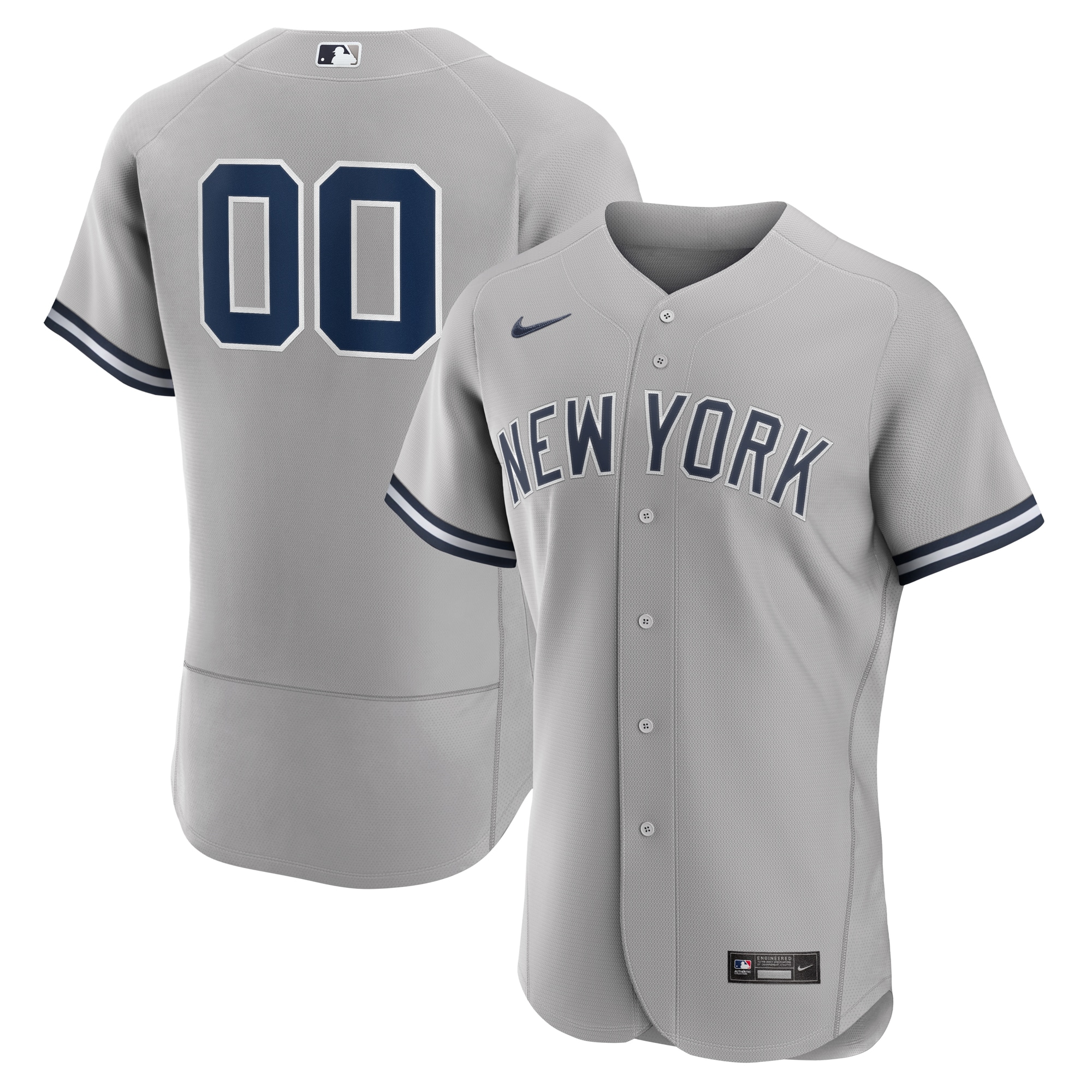 New York Yankees Nike Road Authentic Custom Jersey - Gray - PersonalJerseys