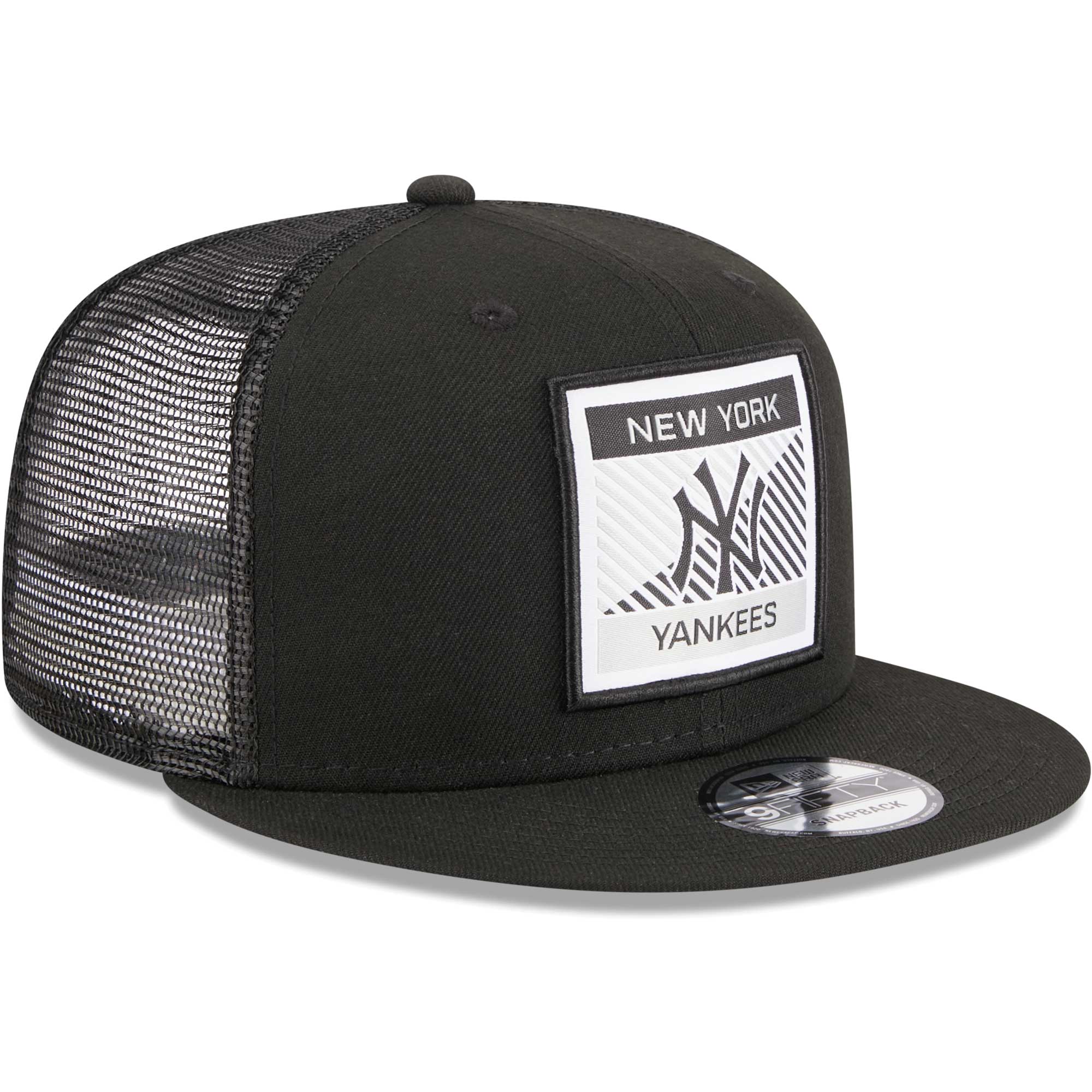 New York Yankees New Era Scratch Squared Trucker 9FIFTY Snapback Hat - Black - PersonalJerseys