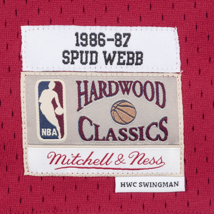Men's Atlanta Hawks Spud Webb Mitchell &Ness Red 1986-87 Hardwood Classics Swingman Jersey - Sports Wear Jersey - PersonalJerseys