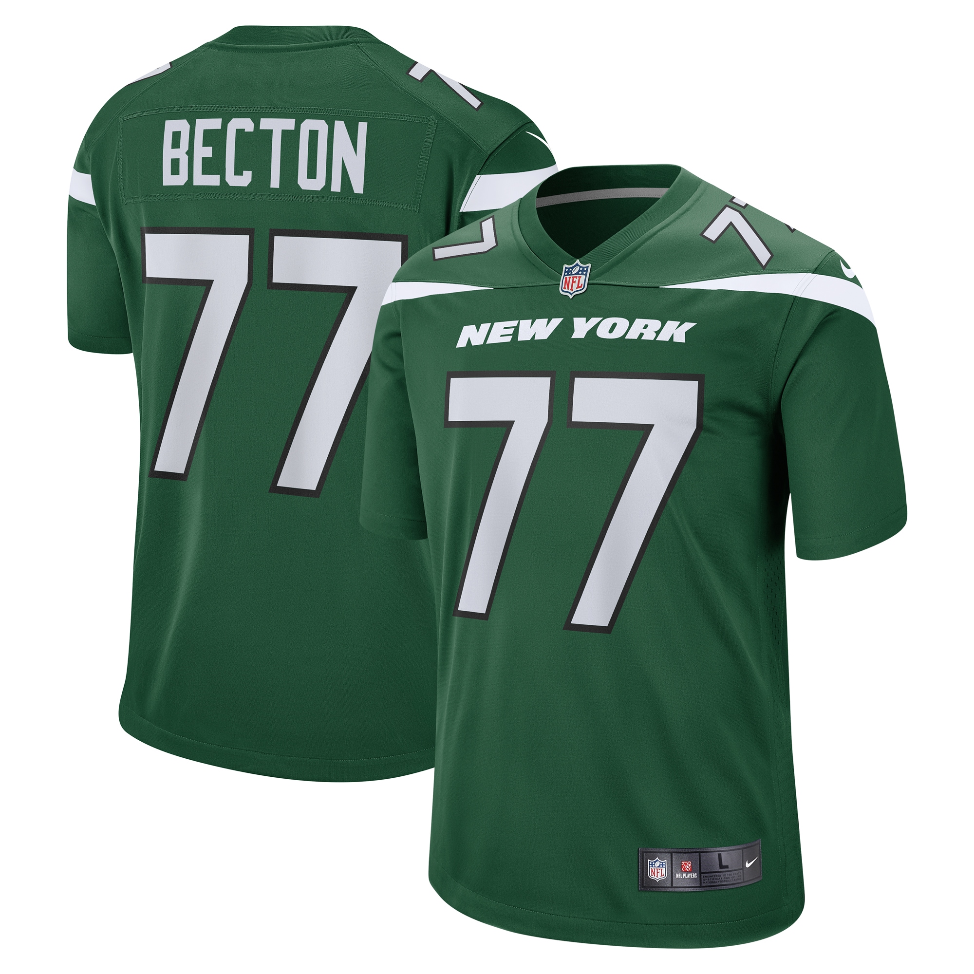Mekhi Becton New York Jets Nike Player Game Jersey - Gotham Green - PersonalJerseys