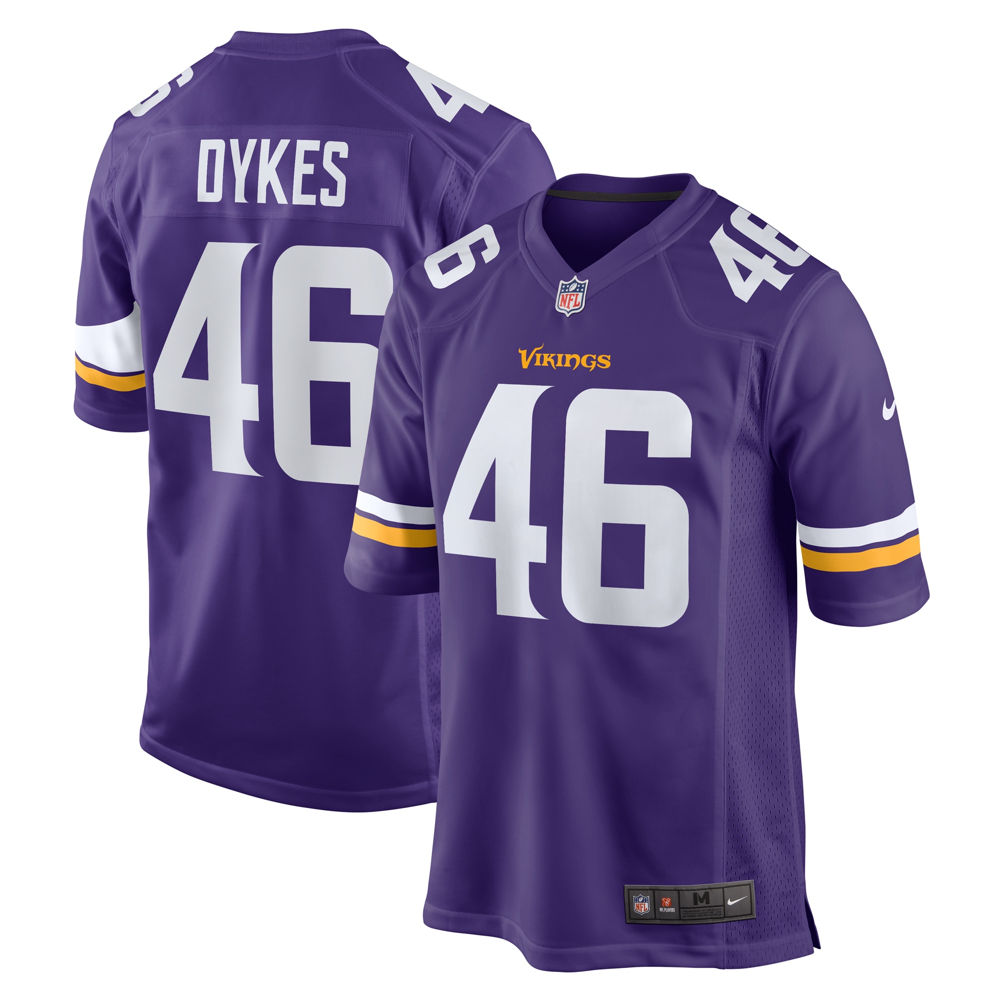 Aaron Dykes Minnesota Vikings Nike Team Game Jersey - Purple - PersonalJerseys