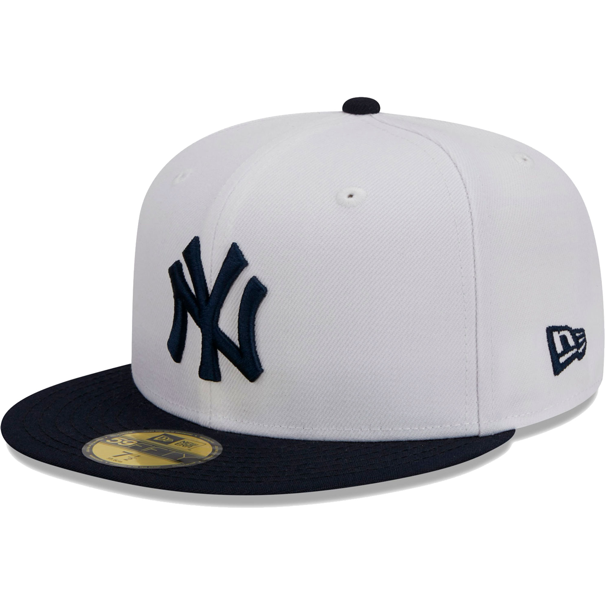 New York Yankees New Era Optic 59FIFTY Fitted Hat - White/Navy - PersonalJerseys