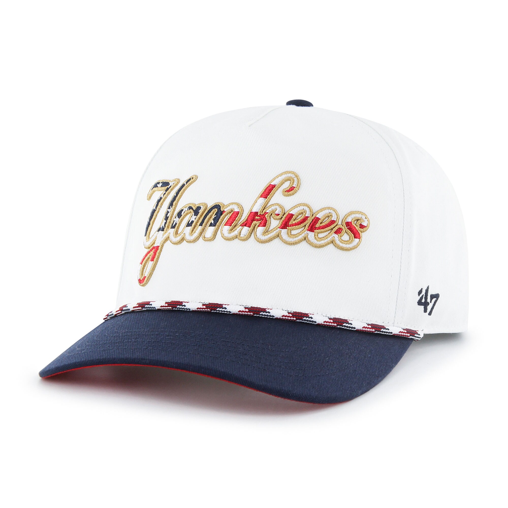 New York Yankees '47 Flag Script Hitch Snapback Hat - White - PersonalJerseys