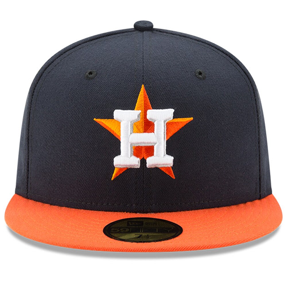 Houston Astros New Era 2022 World Series Champions Road Side Patch 59FIFTY Fitted Hat - Navy/Orange - PersonalJerseys