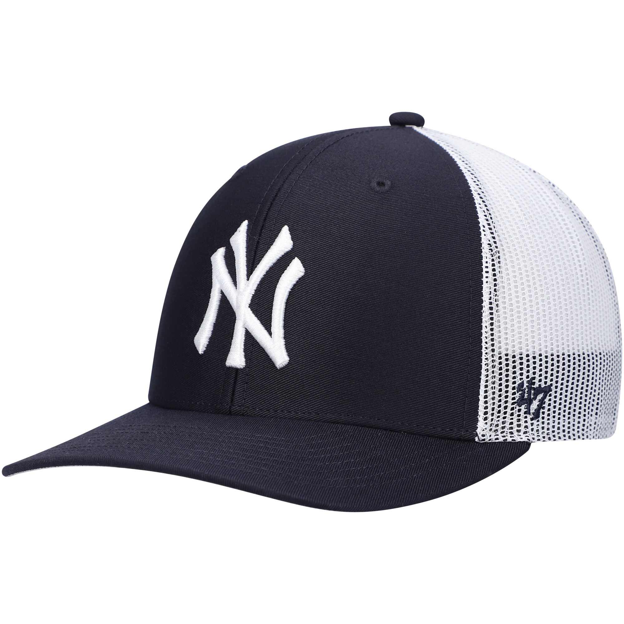 New York Yankees '47 Primary Logo Trucker Snapback Hat - Navy/White - PersonalJerseys