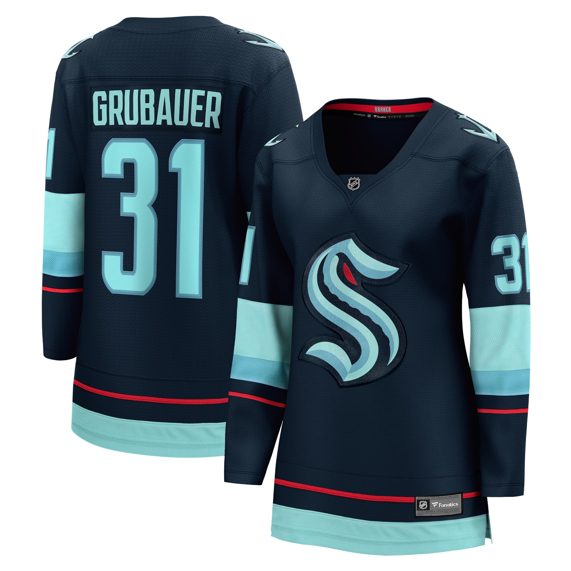 Philipp Grubauer Seattle Kraken Fanatics Branded Women's Home Premier Breakaway Player Jersey - Deep Sea Blue - PersonalJerseys