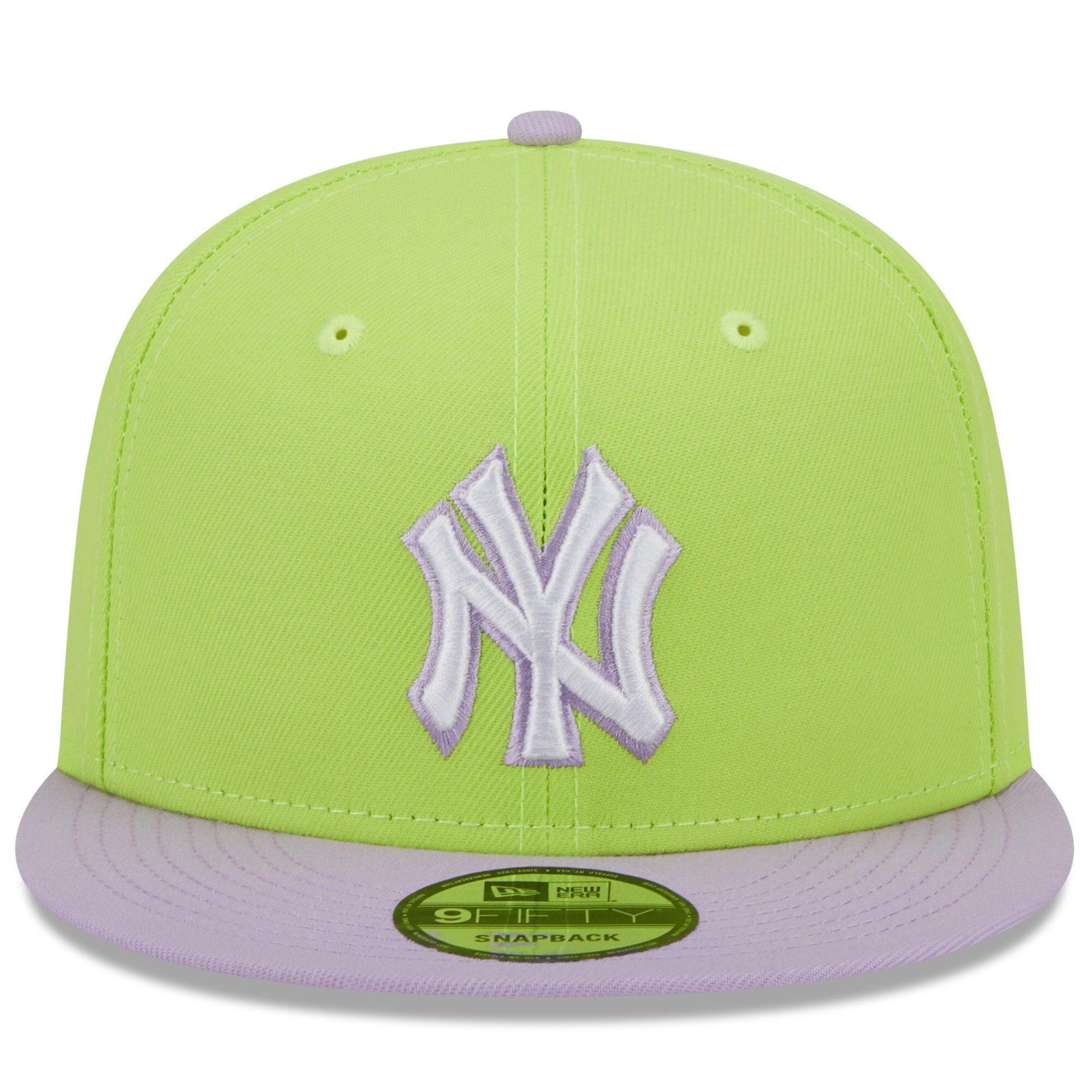 New York Yankees New Era Spring Basic Two-Tone 9FIFTY Snapback Hat - Neon Green/Purple - PersonalJerseys