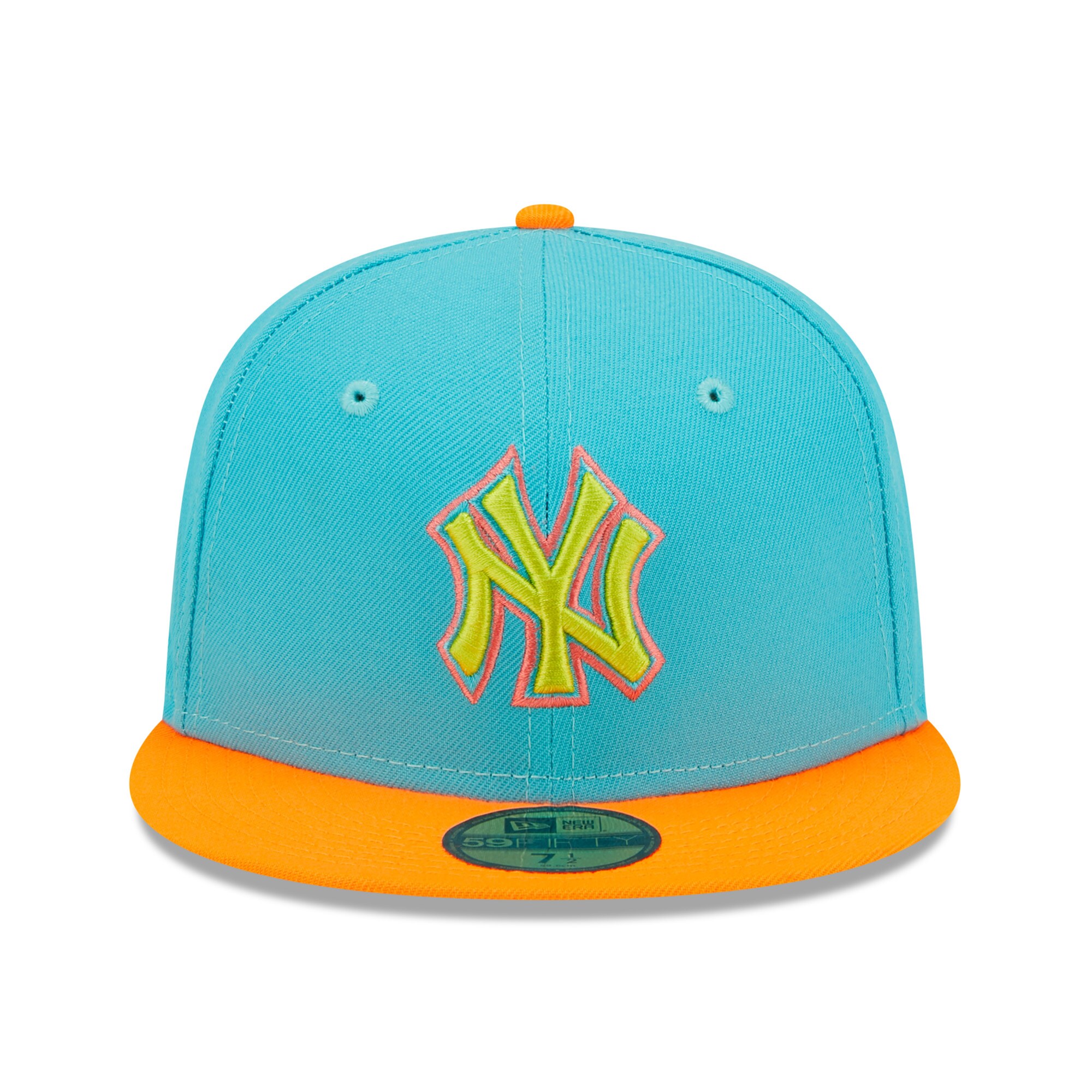 New York Yankees New Era Vice Highlighter 59FIFTY Fitted Hat - Blue/Orange - PersonalJerseys