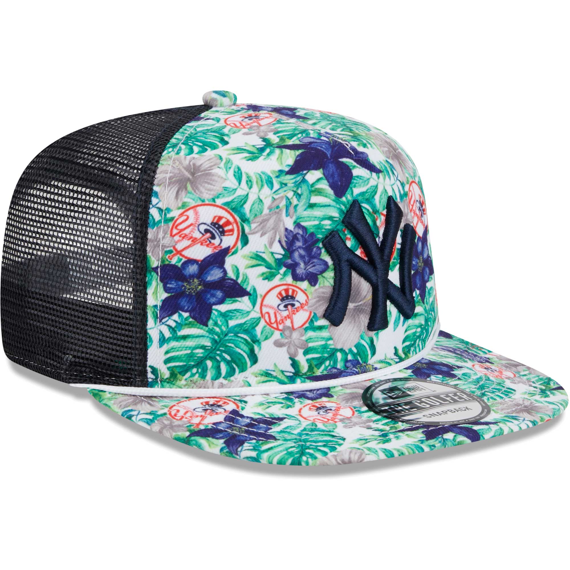 New York Yankees New Era Tropic Floral Golfer Lightly Structured Snapback Hat - PersonalJerseys