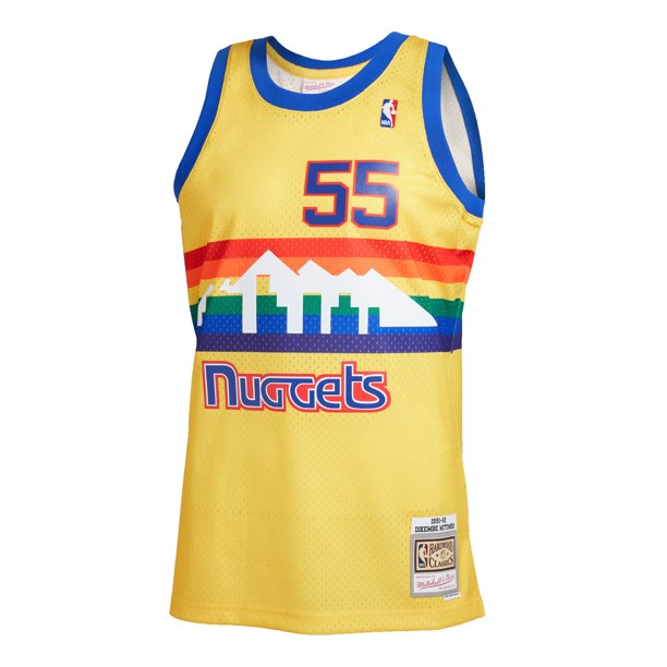 Men's Denver Nuggets Dikembe Mutombo Mitchell &Ness Gold Hardwood Classics Reload 2.0 Swingman Jersey - PersonalJerseys