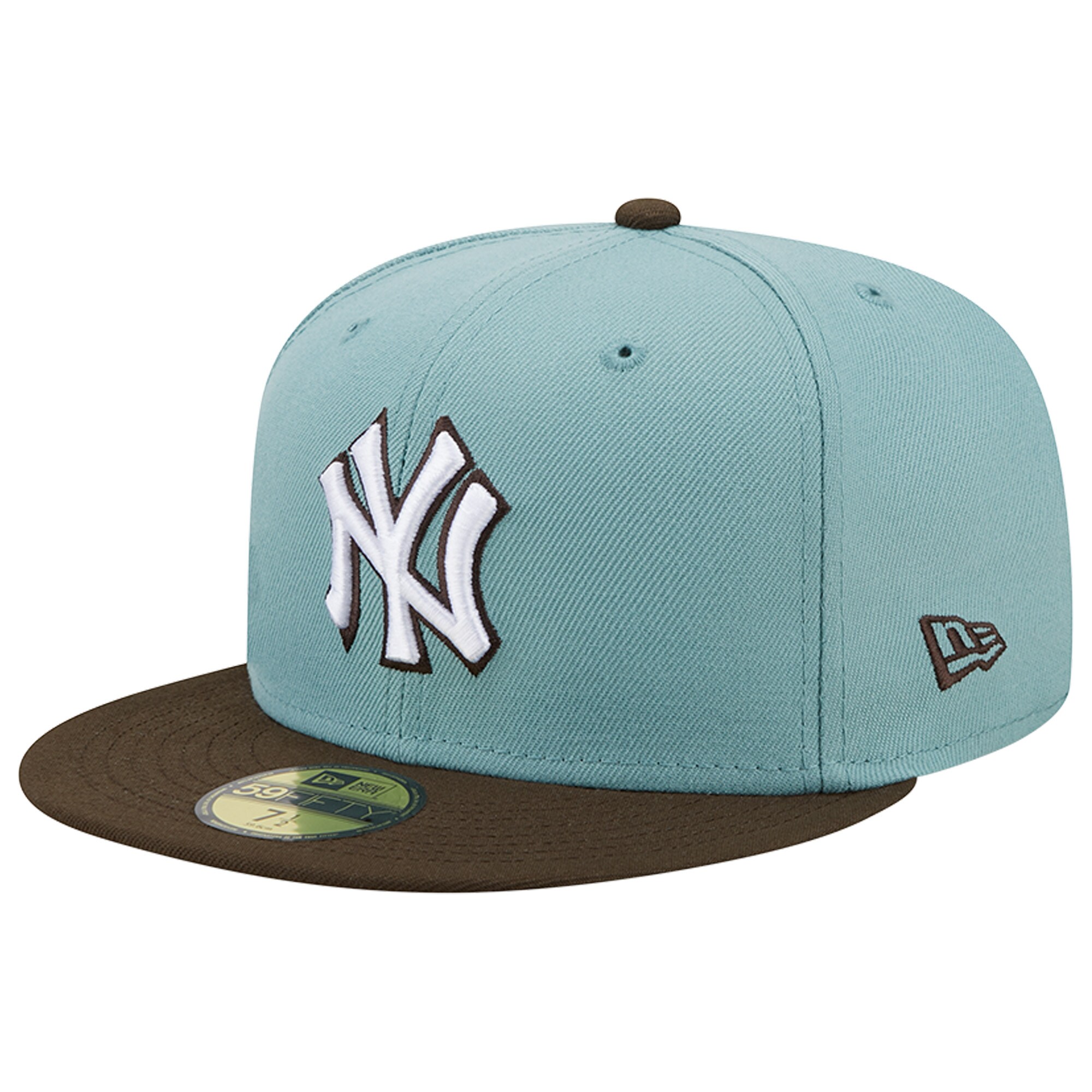 New York Yankees New Era  1999 World Series Beach Kiss 59FIFTY Fitted Hat - Light Blue/Brown - PersonalJerseys