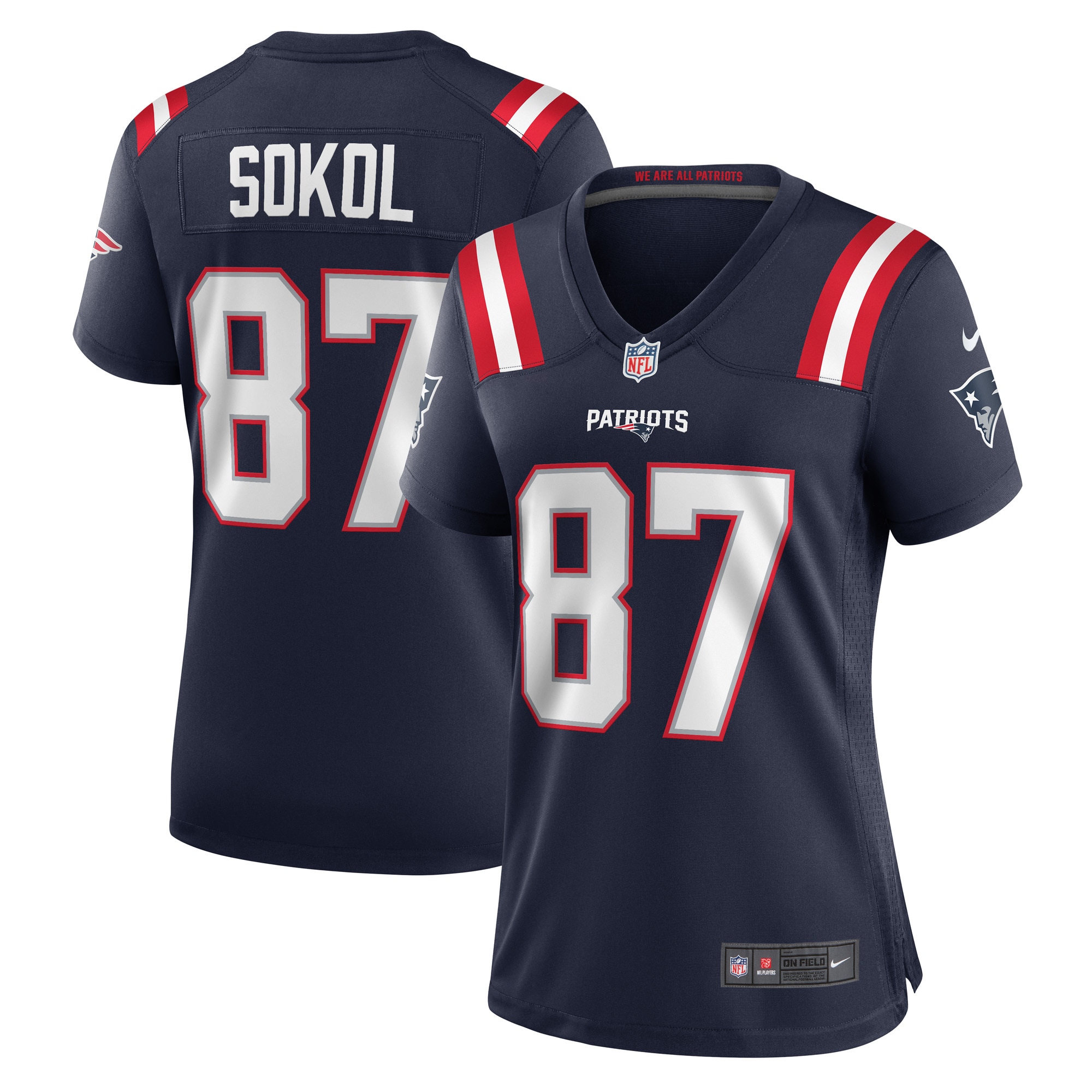 New England Patriots Matt Sokol Navy Game Player Jersey for Youth Women Men - Friend Lounge Store - Shop for All Things Jerseys Sports - PersonalJerseys