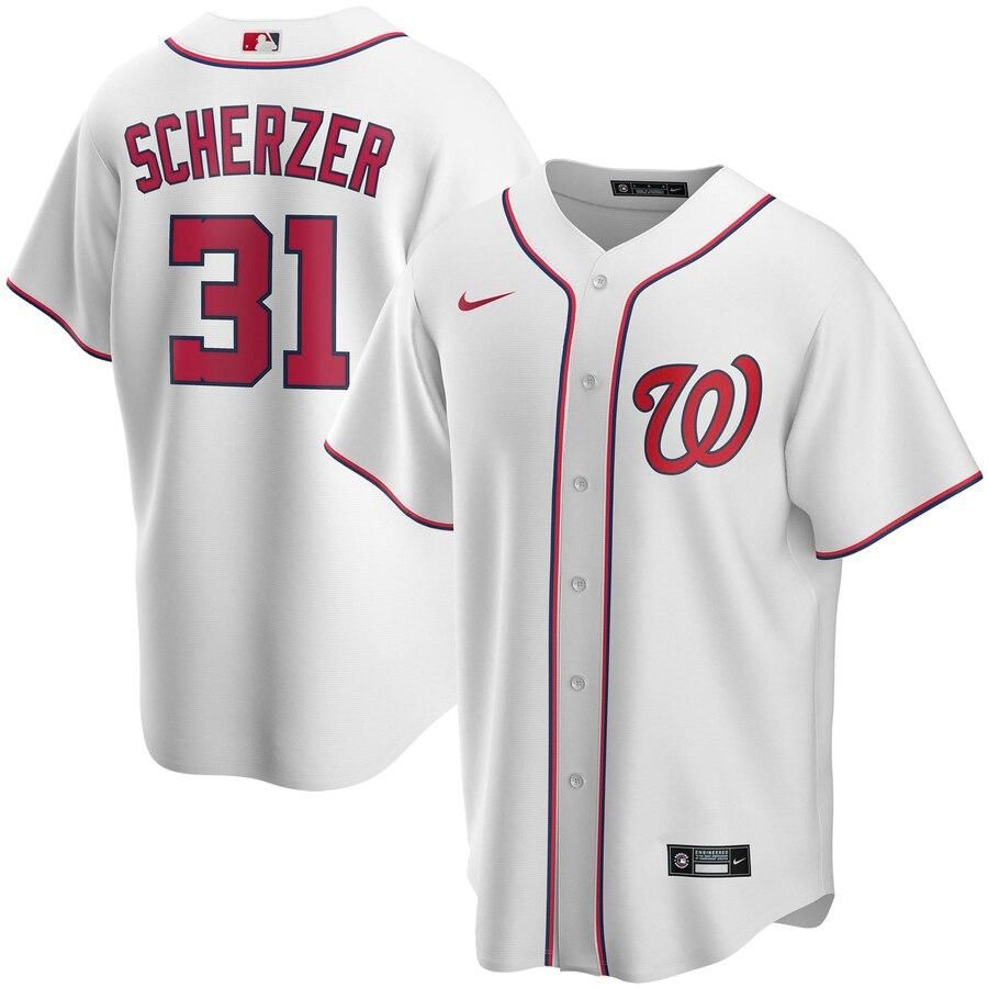 Max Scherzer Washington Nationals Home 2020 Player Jersey – White - Friend Lounge Store - Shop for All Things Jerseys Sports - PersonalJerseys
