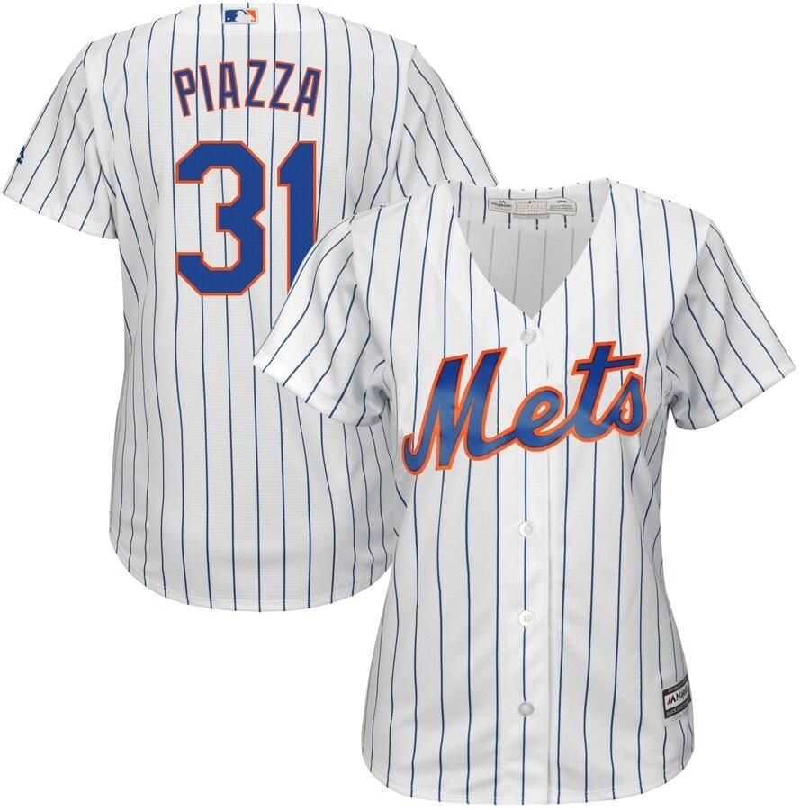 Mike Piazza New York Mets Majestic Women's Home Cool Base Player Jersey - White Royal - Friend Lounge Store - Shop for All Things Jerseys Sports - PersonalJerseys