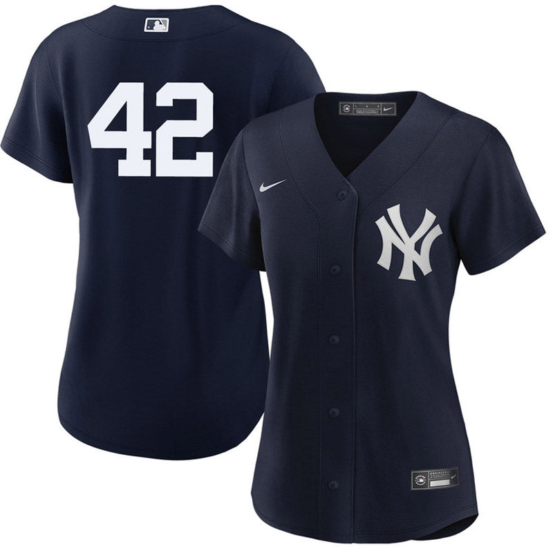 Women's New York Yankees Mariano Rivera Replica Alternate Jersey - Navy - Sports Wear Jersey - PersonalJerseys