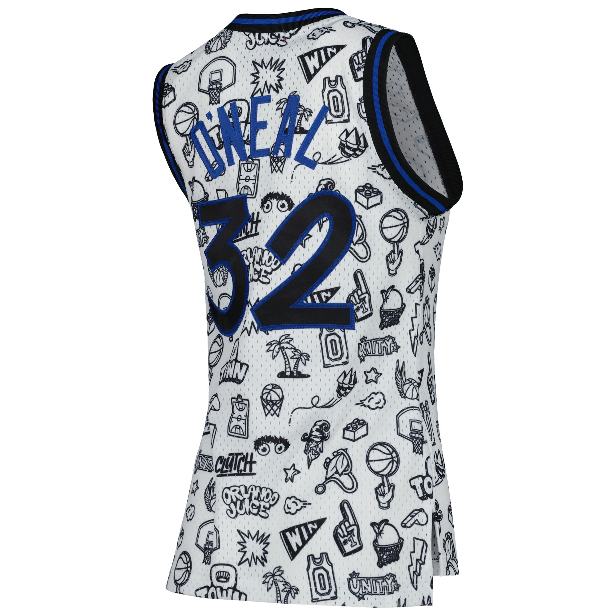Shaquille O'Neal Orlando Magic Mitchell & Ness Women's 1994 Doodle Swingman Jersey - White - PersonalJerseys