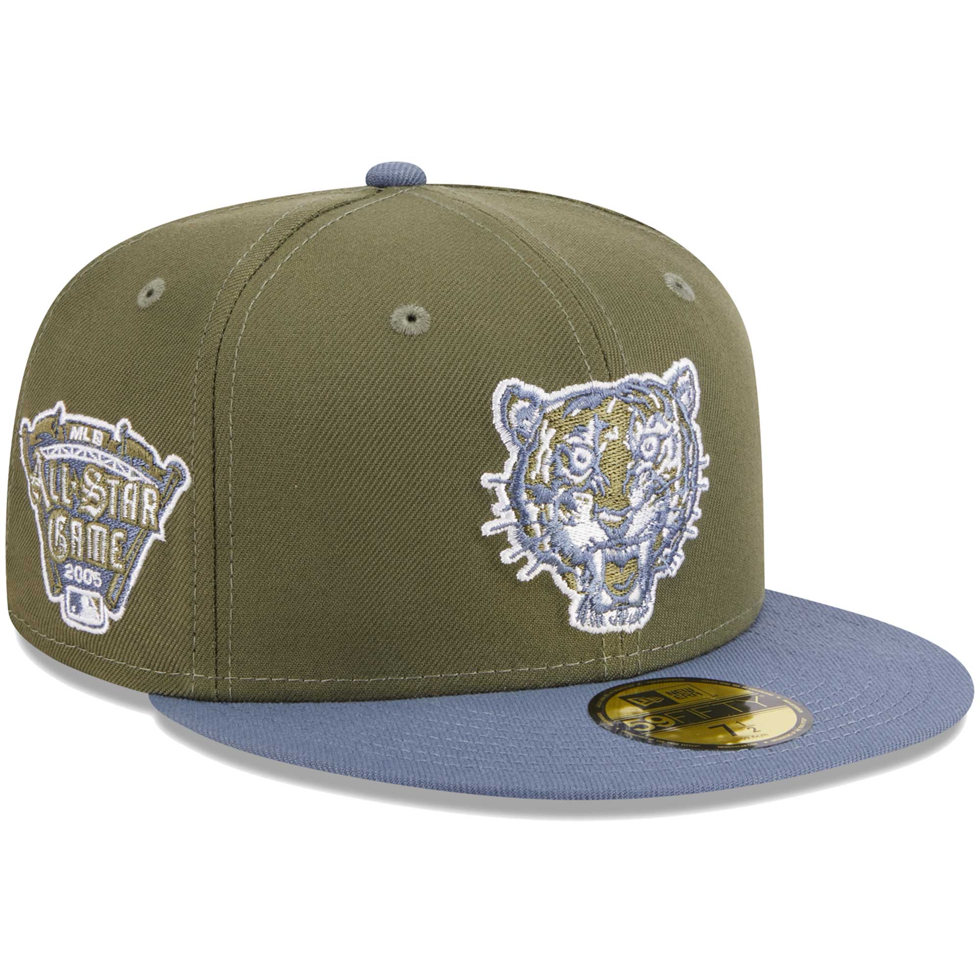 Detroit Tigers New Era 59FIFTY Fitted Hat - Olive/Blue - PersonalJerseys
