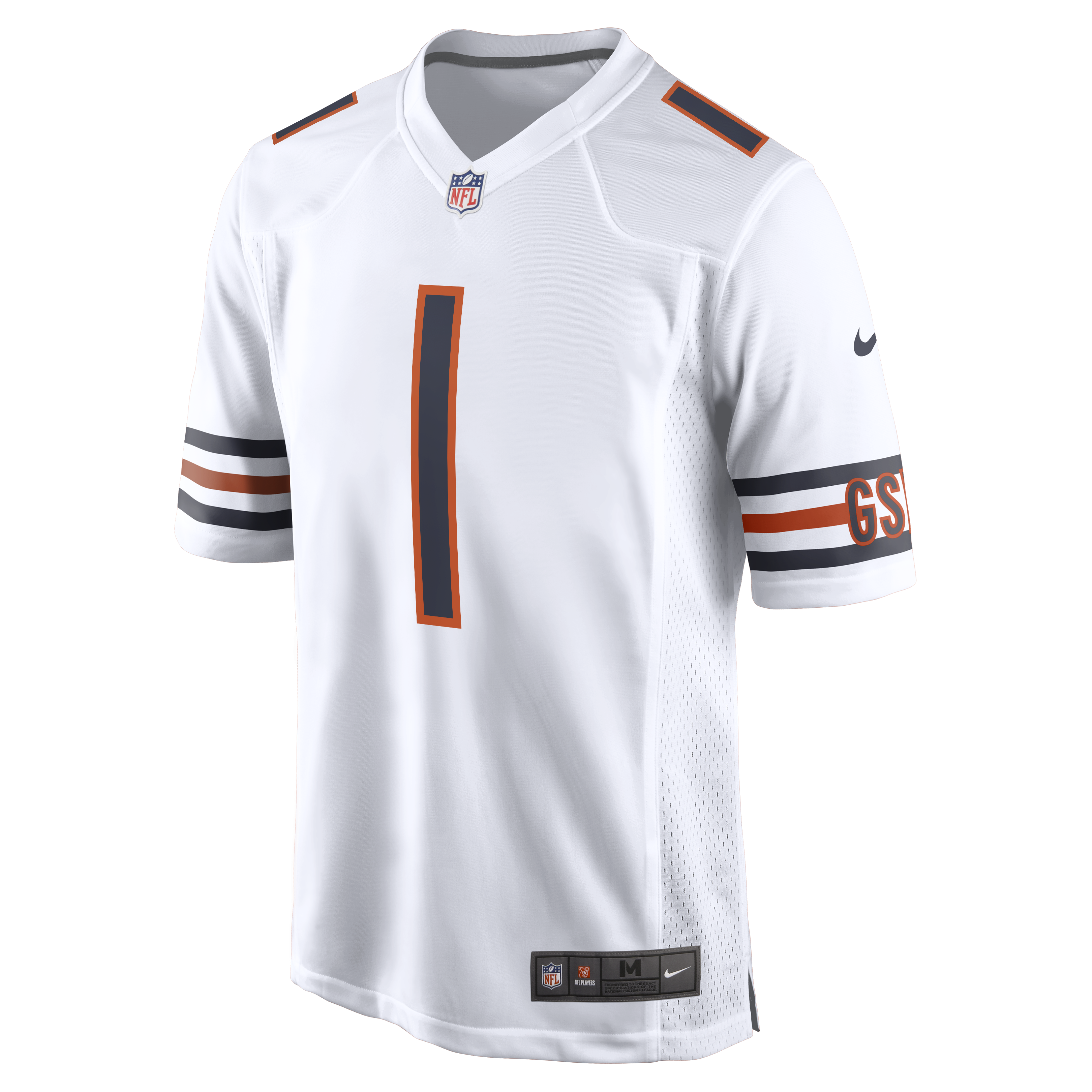 Justin Fields Chicago Bears Nike Men's White Replica Game Jersey - PersonalJerseys