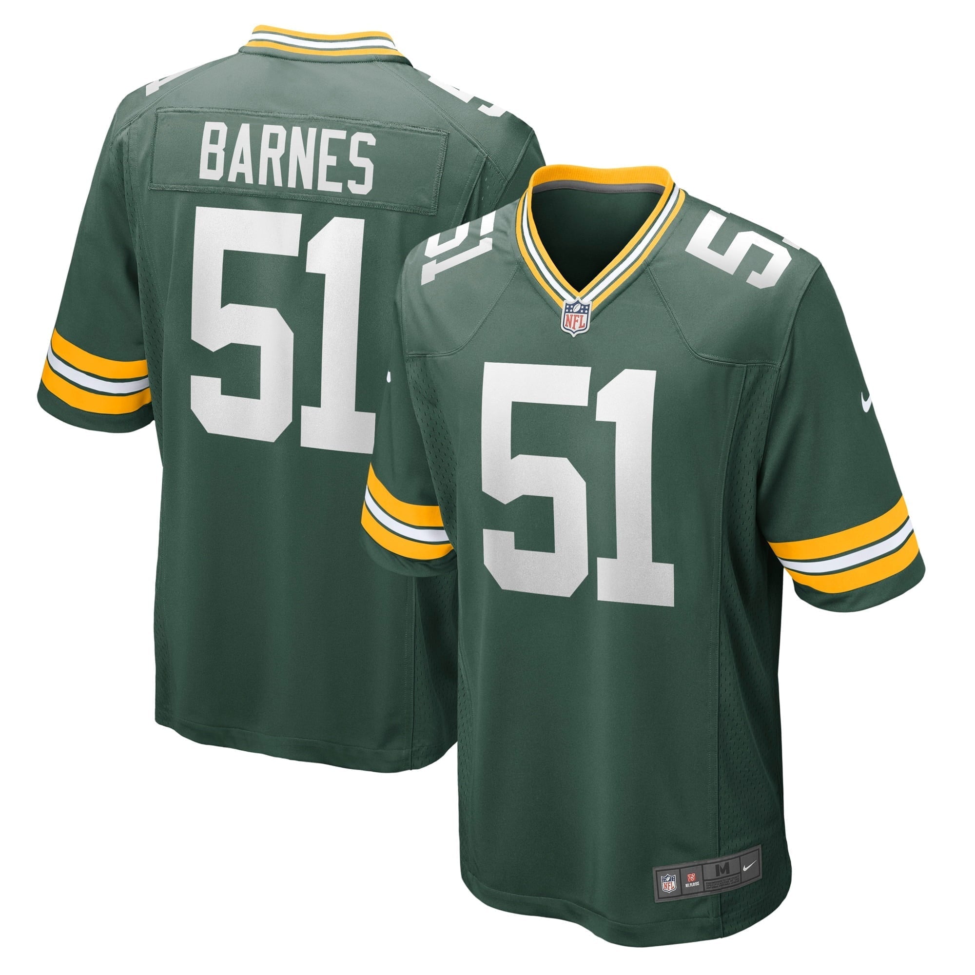 Men's Nike Krys Barnes Green Green Bay Packers Game Player Jersey - PersonalJerseys