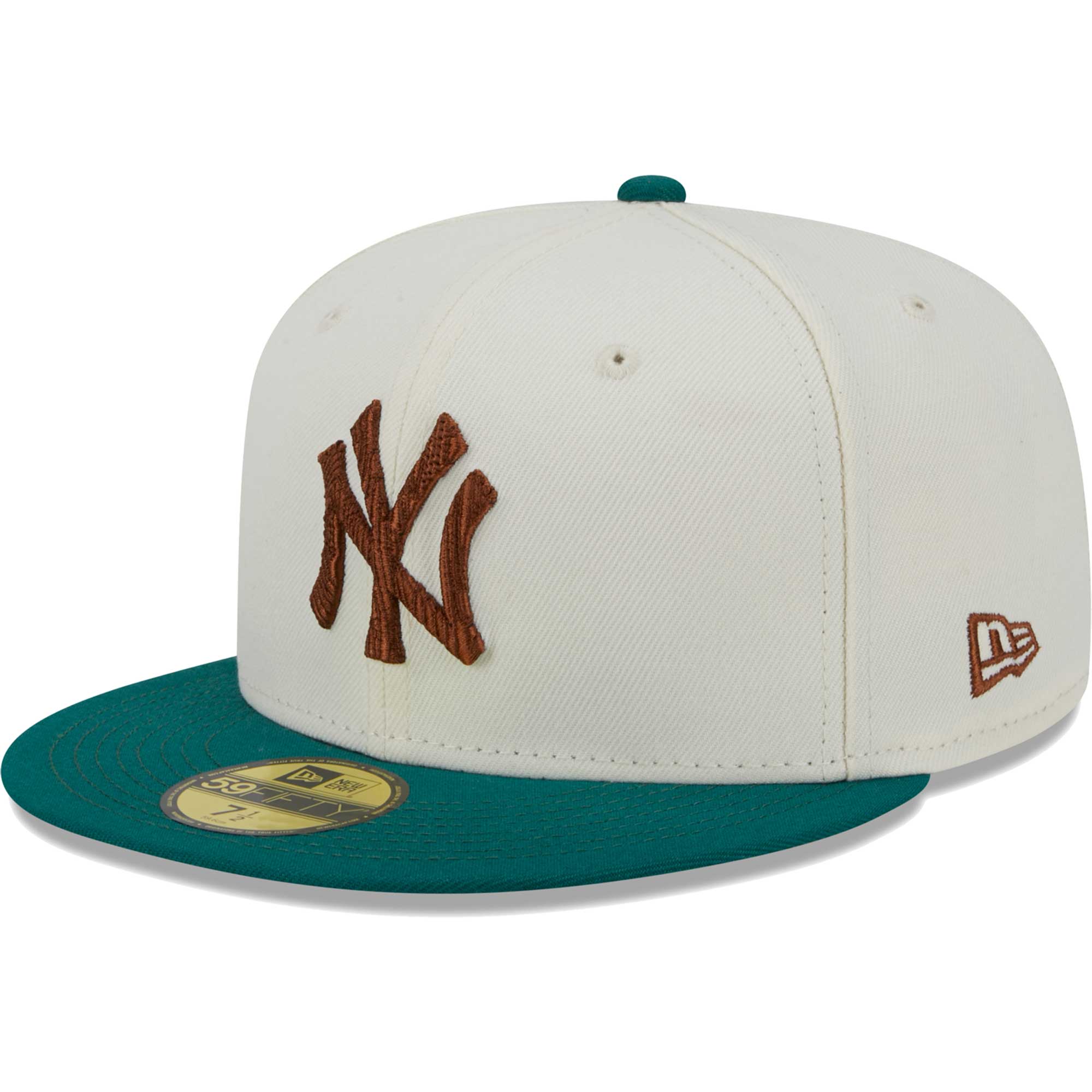 New York Yankees New Era Cooperstown Collection Camp 59FIFTY Fitted Hat - White - PersonalJerseys