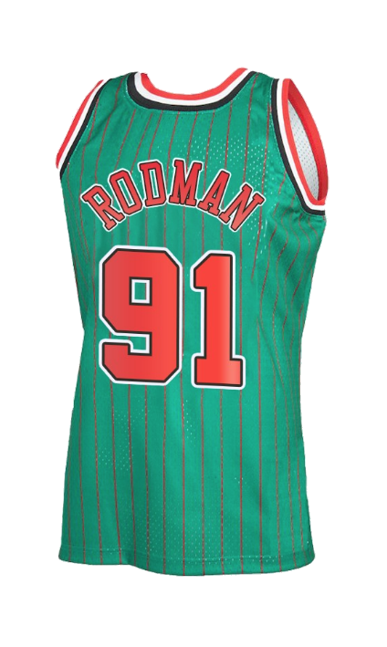 Men's Dennis Rodman Chicago Bulls Green 1995-96 Hardwood Classics Reload 2.0 Swingman Jersey - Sports Wear Jersey - PersonalJerseys