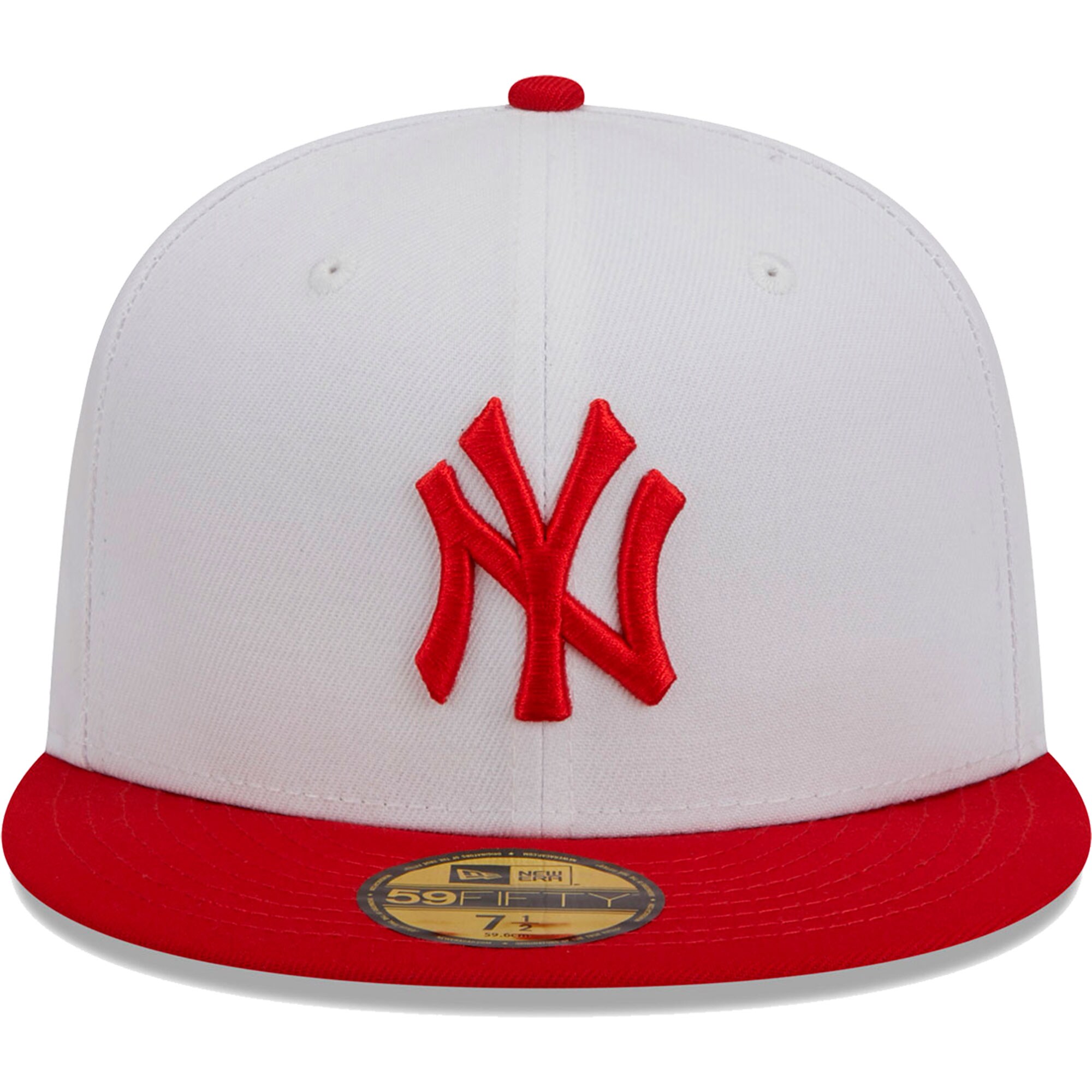 New York Yankees New Era Optic 59FIFTY Fitted Hat - White/Red - PersonalJerseys