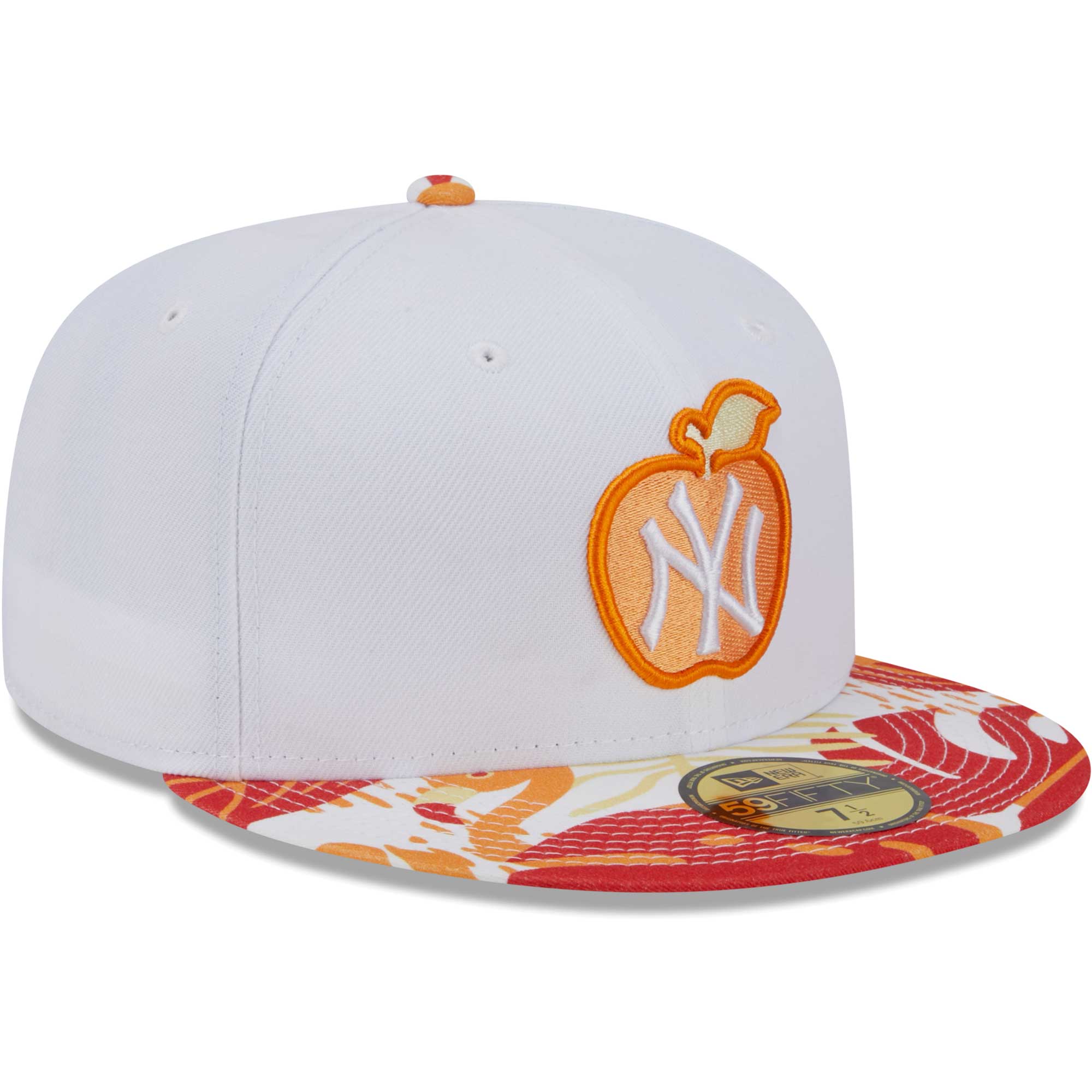 New York Yankees New Era Flamingo 59FIFTY Fitted Hat - White/Orange - PersonalJerseys