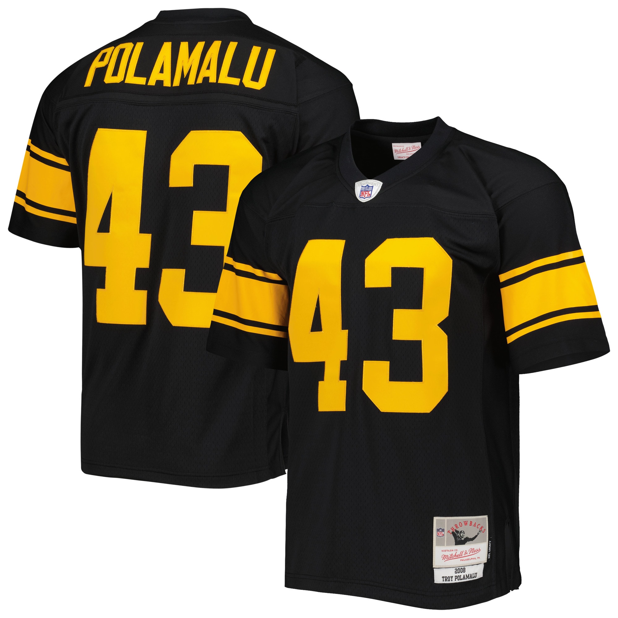 Troy Polamalu Pittsburgh Steelers Mitchell & Ness Legacy Replica Jersey - Black - PersonalJerseys