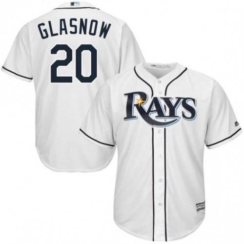 Mens Tampa Bay Rays Tyler Glasnow Cool Base Replica Jersey White - PersonalJerseys