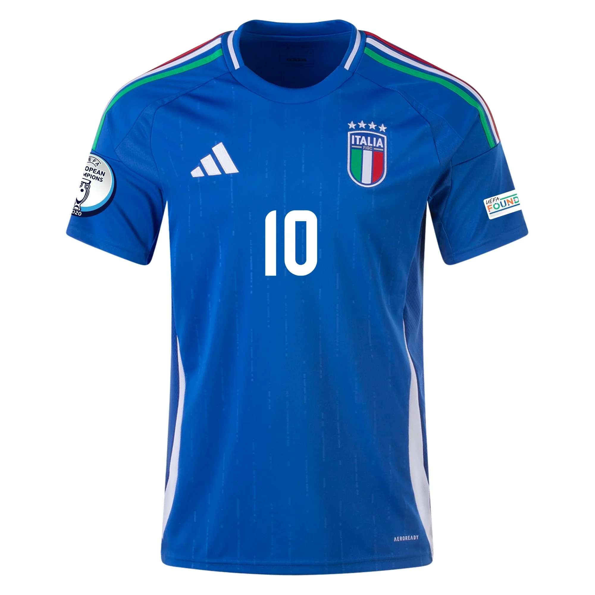 adidas Italy Giacomo Raspadori Home Jersey w/ Euro 2024 Patches 24/25 (Blue) - PersonalJerseys