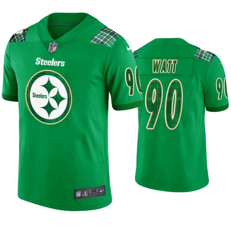 St. Patrick's Day Pittsburgh Steelers #90 T.J. Watt Jersey Kelly Green - Men - Friend Lounge Store - Shop for All Things Jerseys Sports - PersonalJerseys