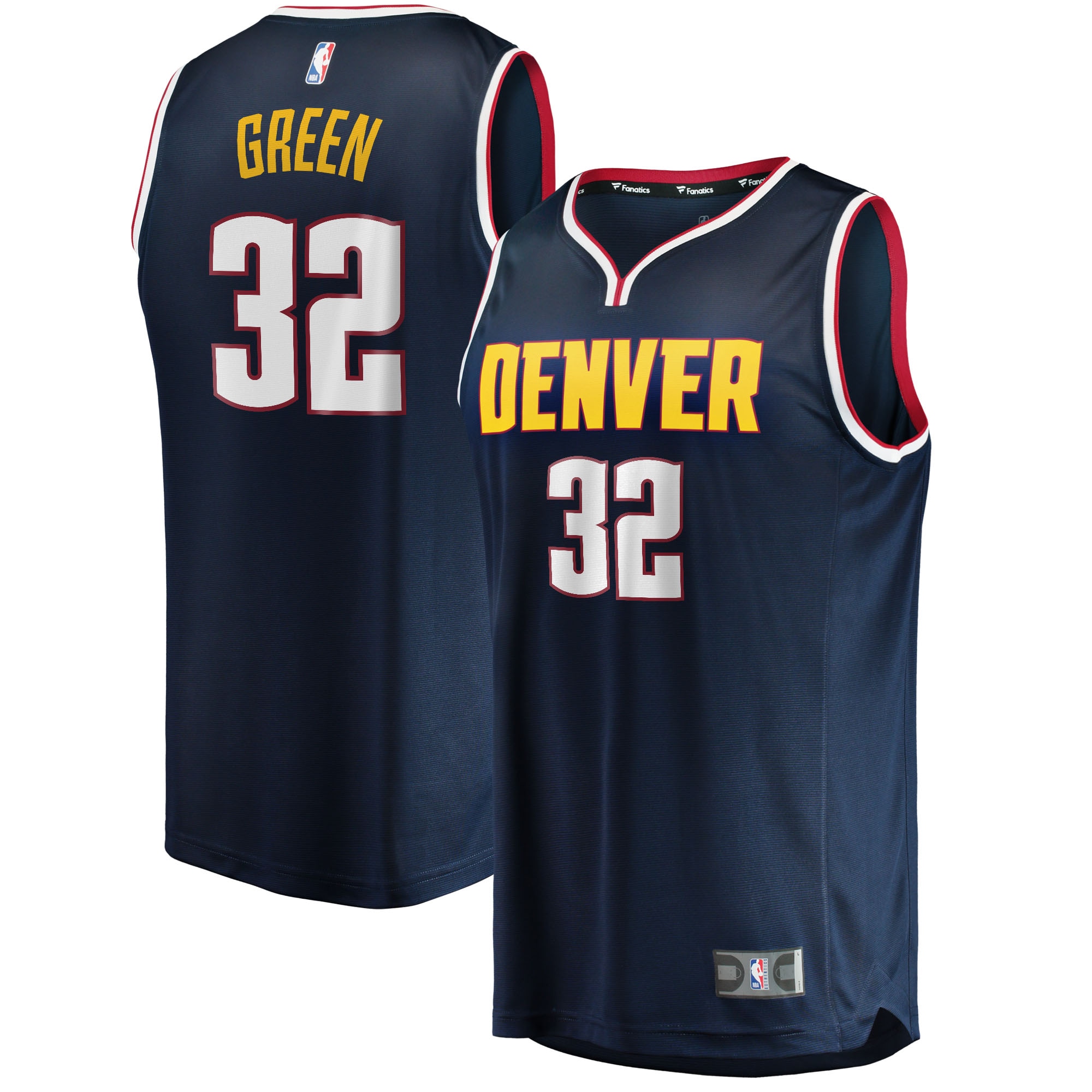 Jeff Green Denver Nuggets Fanatics Branded 2021/22 Fast Break Replica Jersey - Icon Edition - Navy - PersonalJerseys
