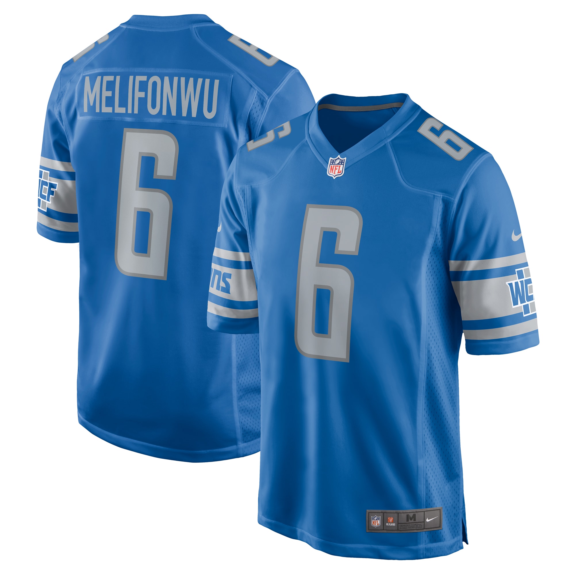 Ifeatu Melifonwu Detroit Lions Nike Team Game Jersey -  Blue - PersonalJerseys